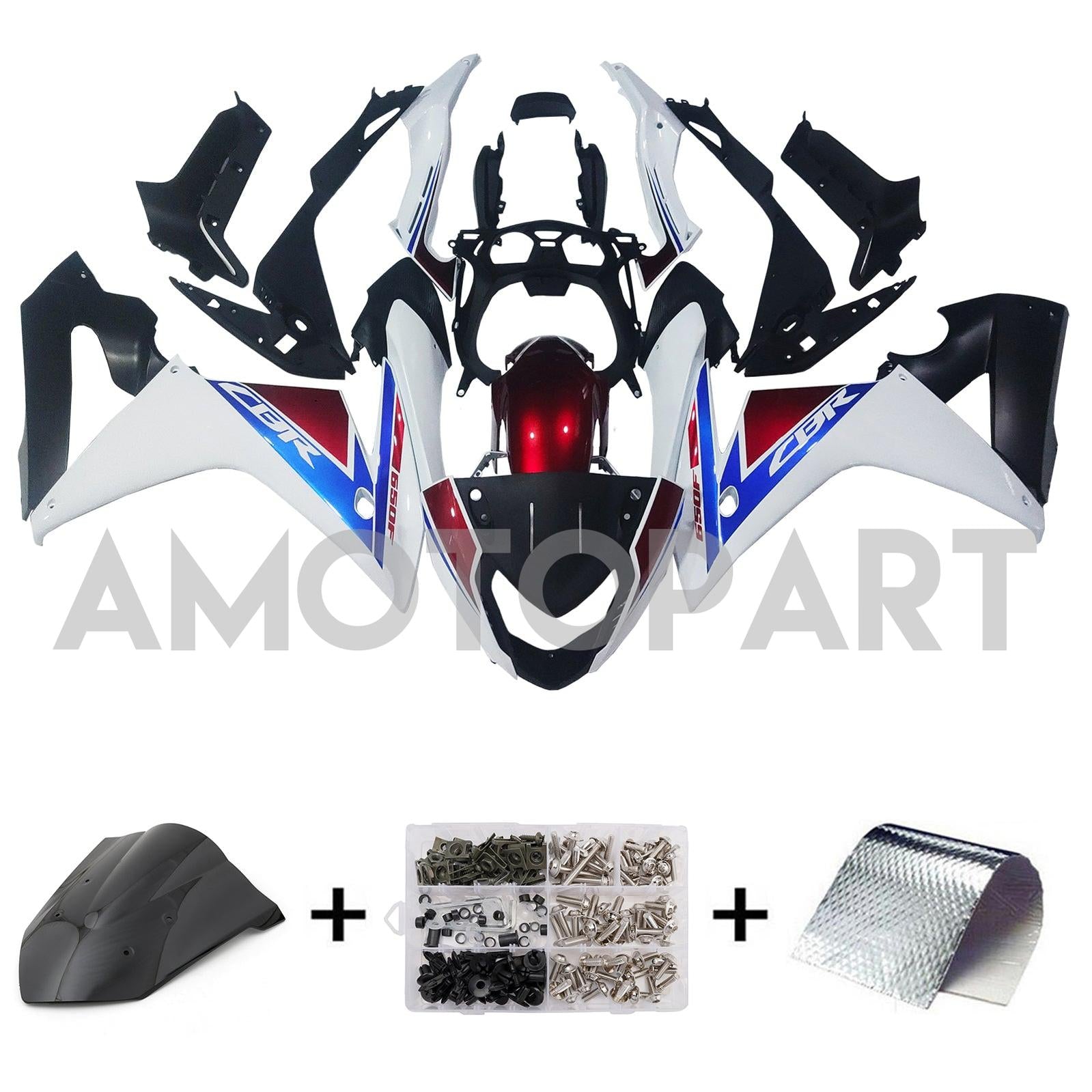 Amotopart Honda CBR650F 2014-2016 Red & Blue Fairing Kit