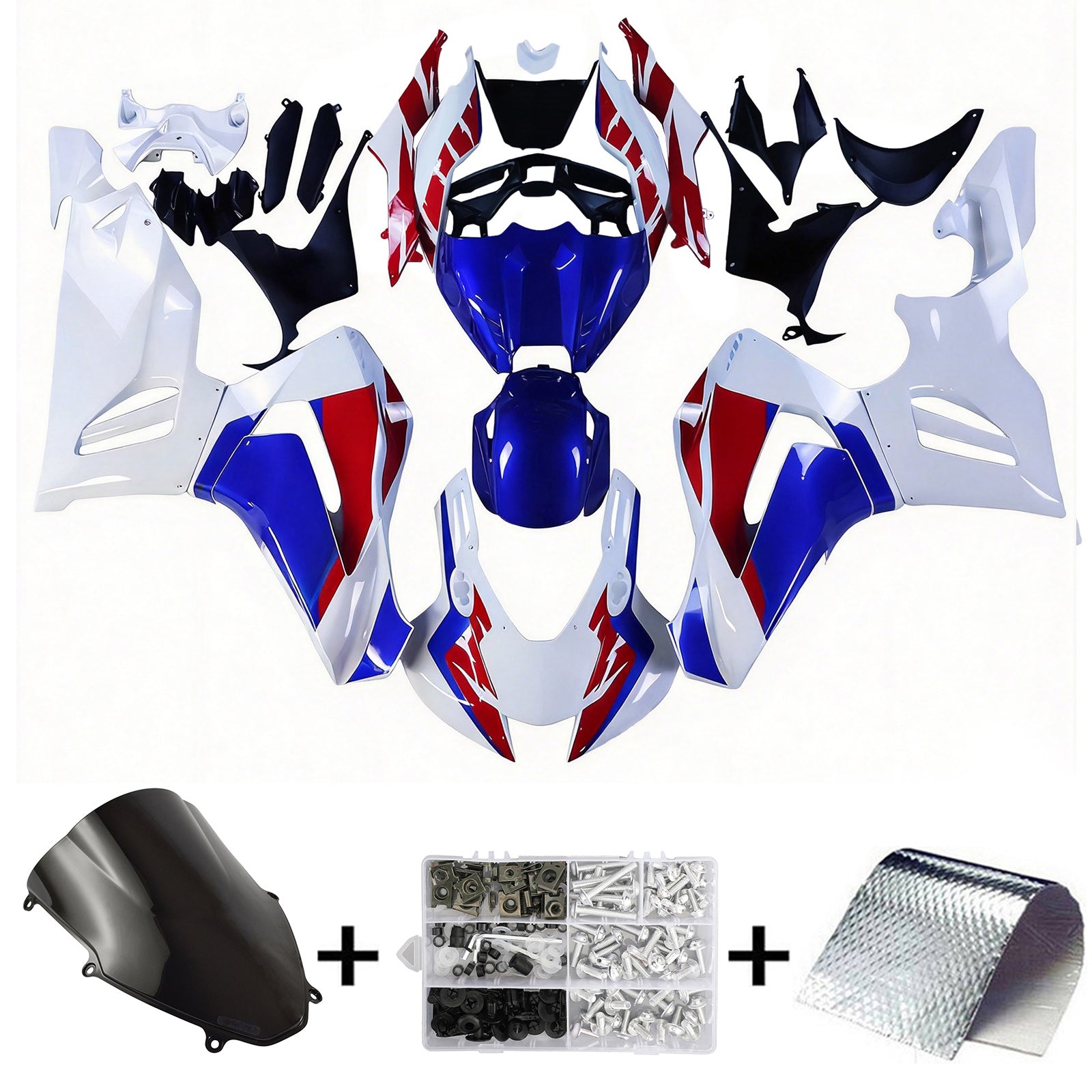 Amotopart Honda CBR1000RR-R 2020-2023 White&Blue Fairing Kit