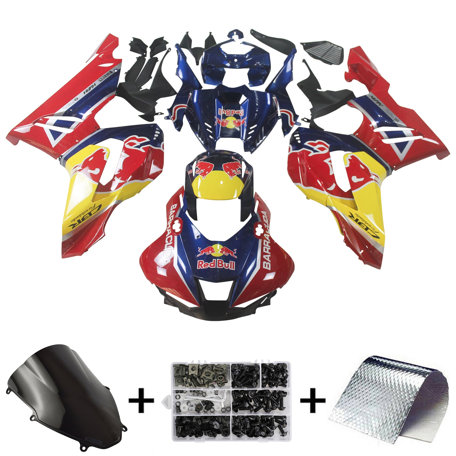 Amotopart 2020-2023 Honda CBR1000RR-R Kit de carénage bleu rouge rouge