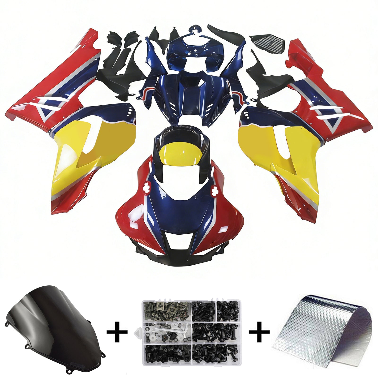 Amotopart 2020-2023 Honda CBR1000RR-R Red Yellow Blue Fairing Kit