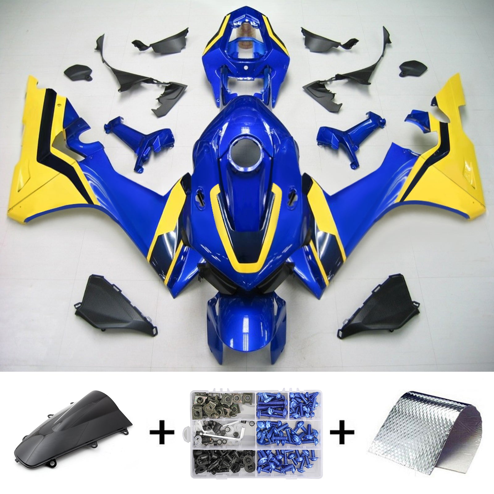 Amotopart Honda CBR1000RR-R 2020-2022 Blue&Yellow Fairing Kit