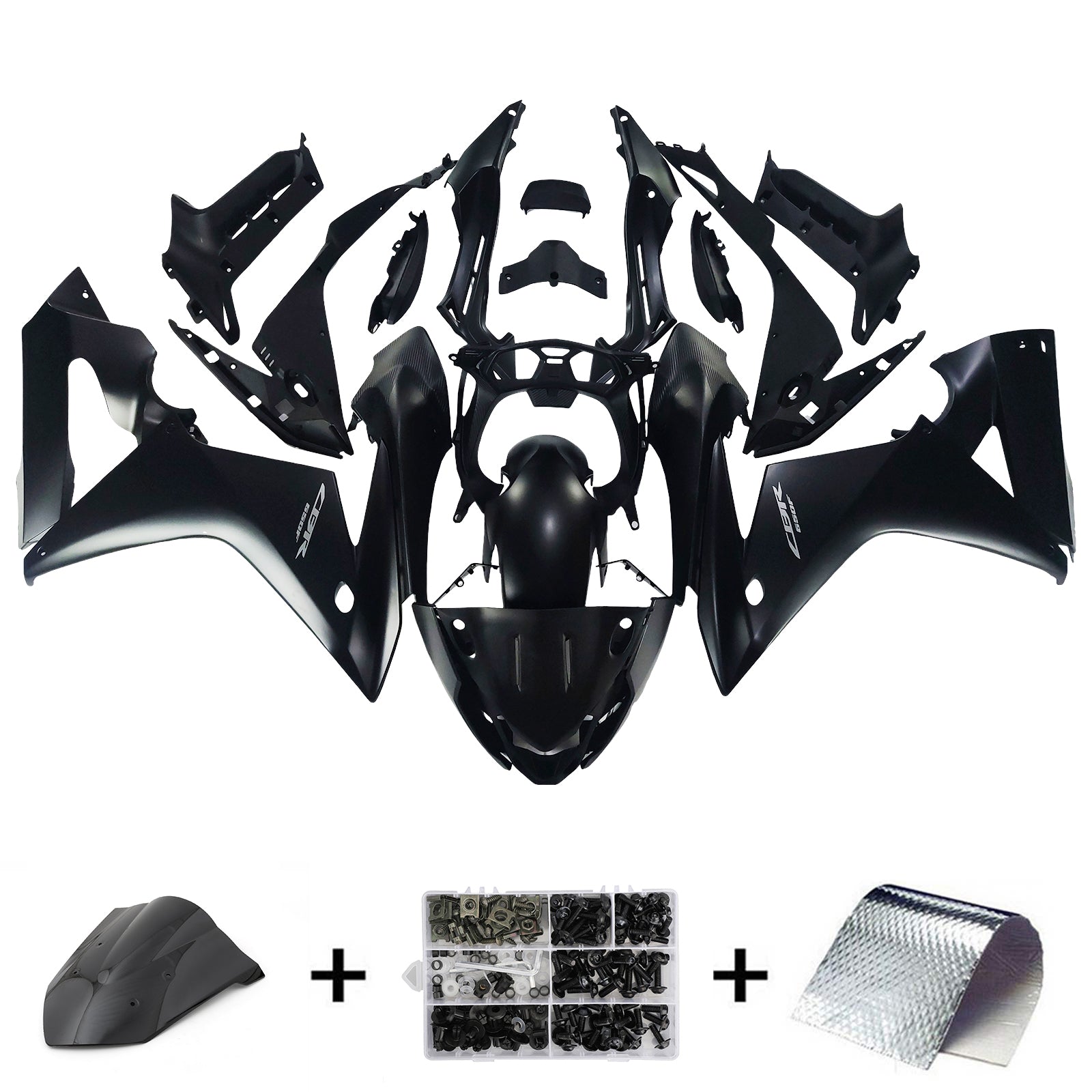 Amotopart 2017–2019 Honda CBR650F schwarzes Verkleidungsset