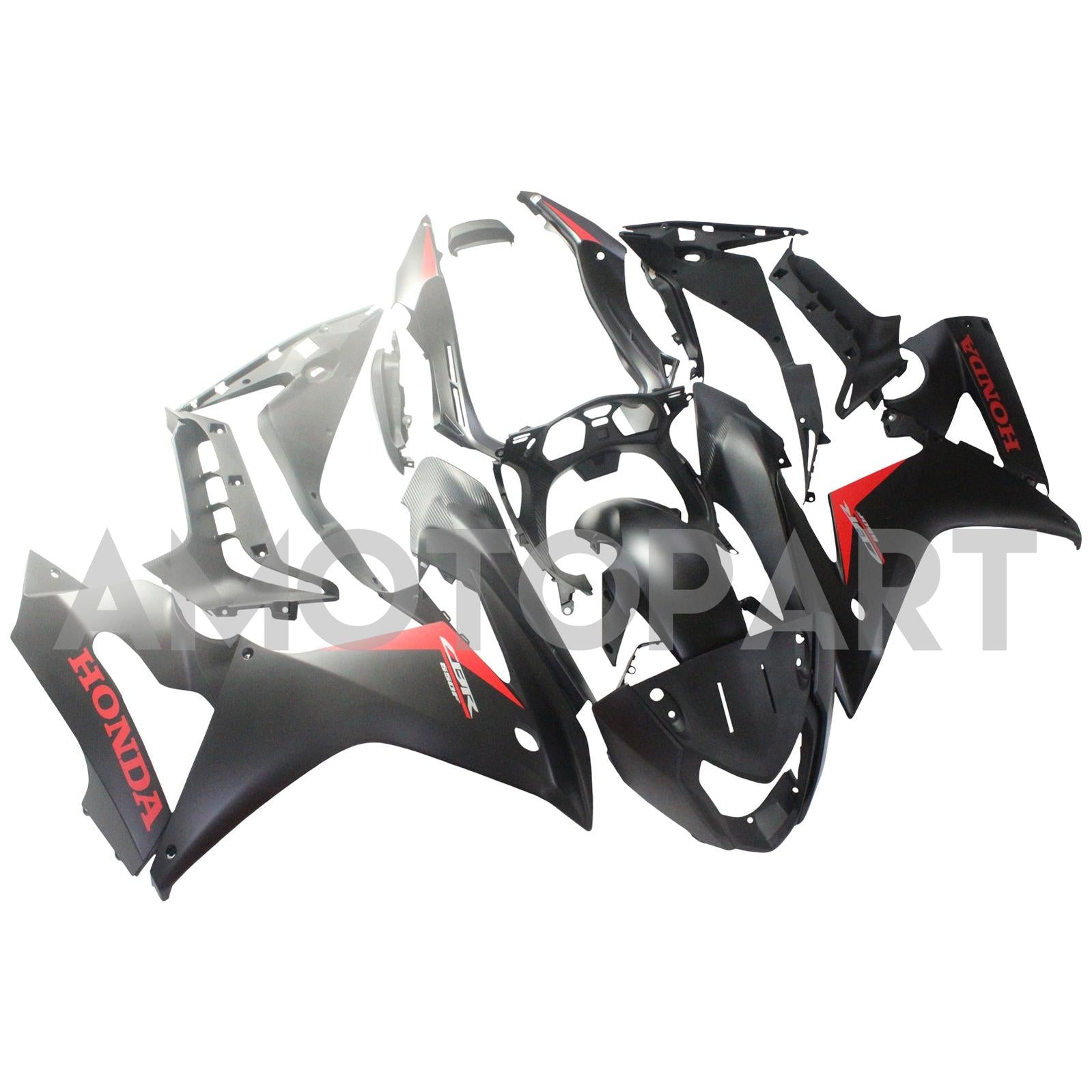 Amotopart 2017-2019 Honda CBR650F Kit de carenado negro y rojo
