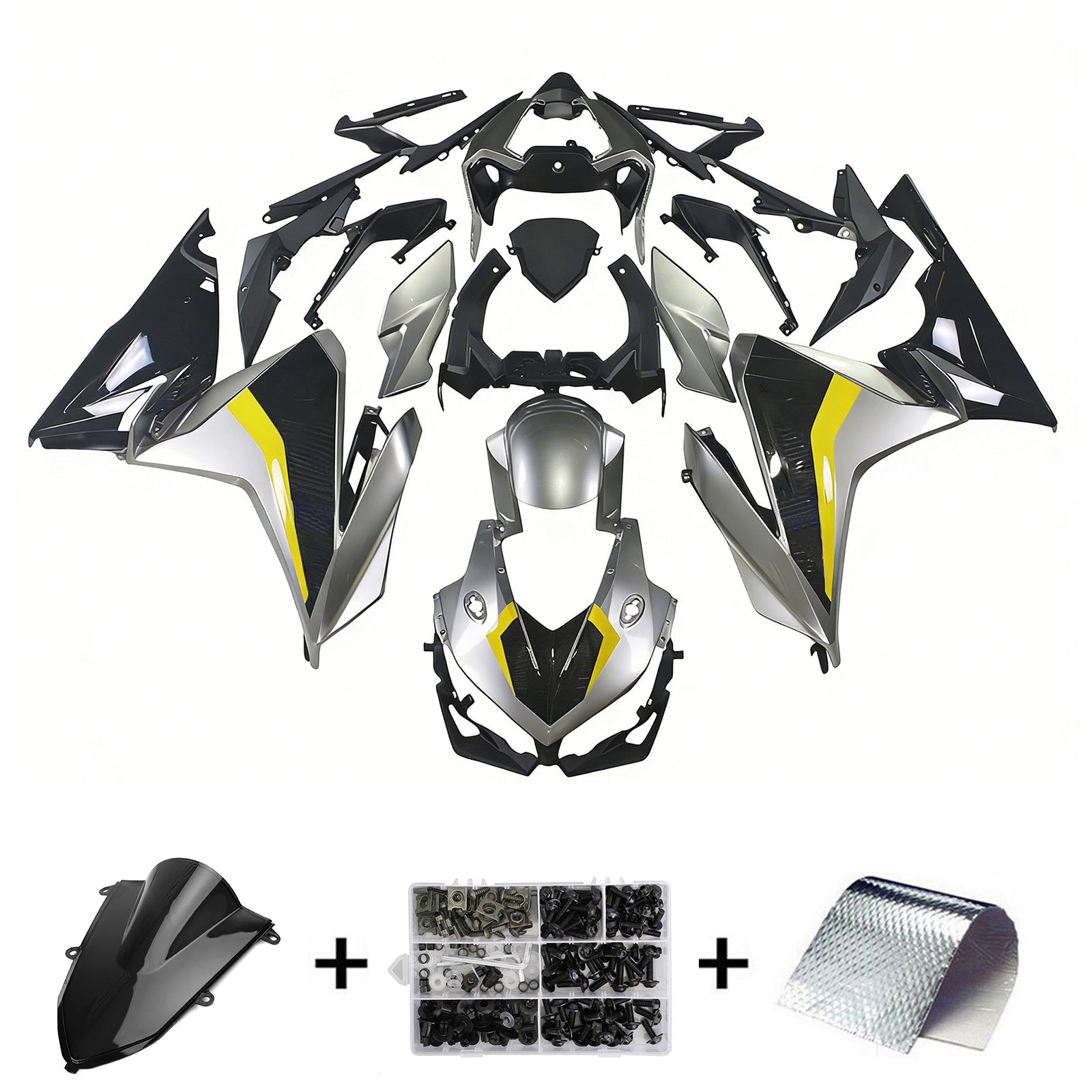 Amotopart 2019-2021 CBR500R Honda Black&Yellow Fairing Kit