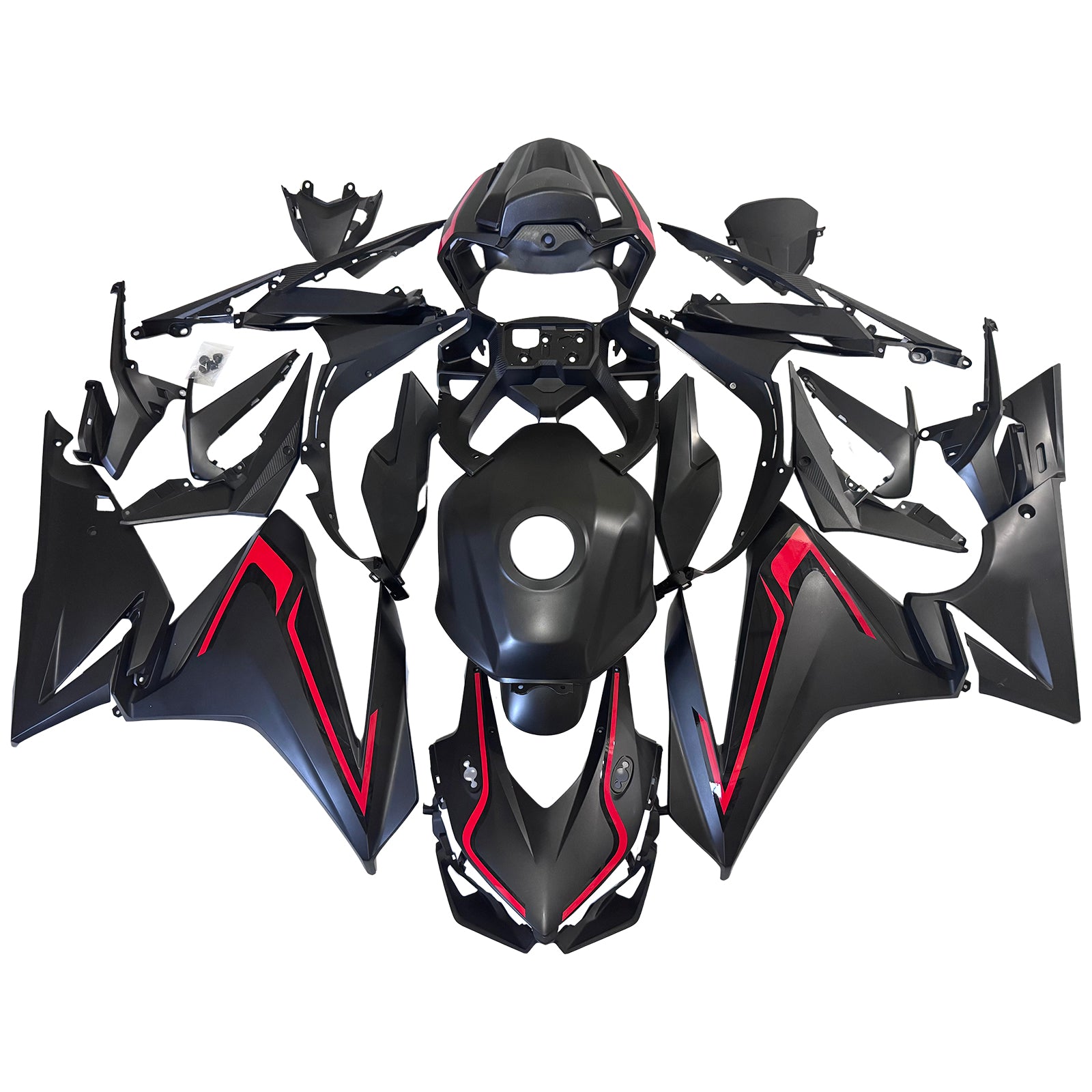 Amotopart 2019-2021 Honda CBR500R Mattes Black Red Fearing Kit