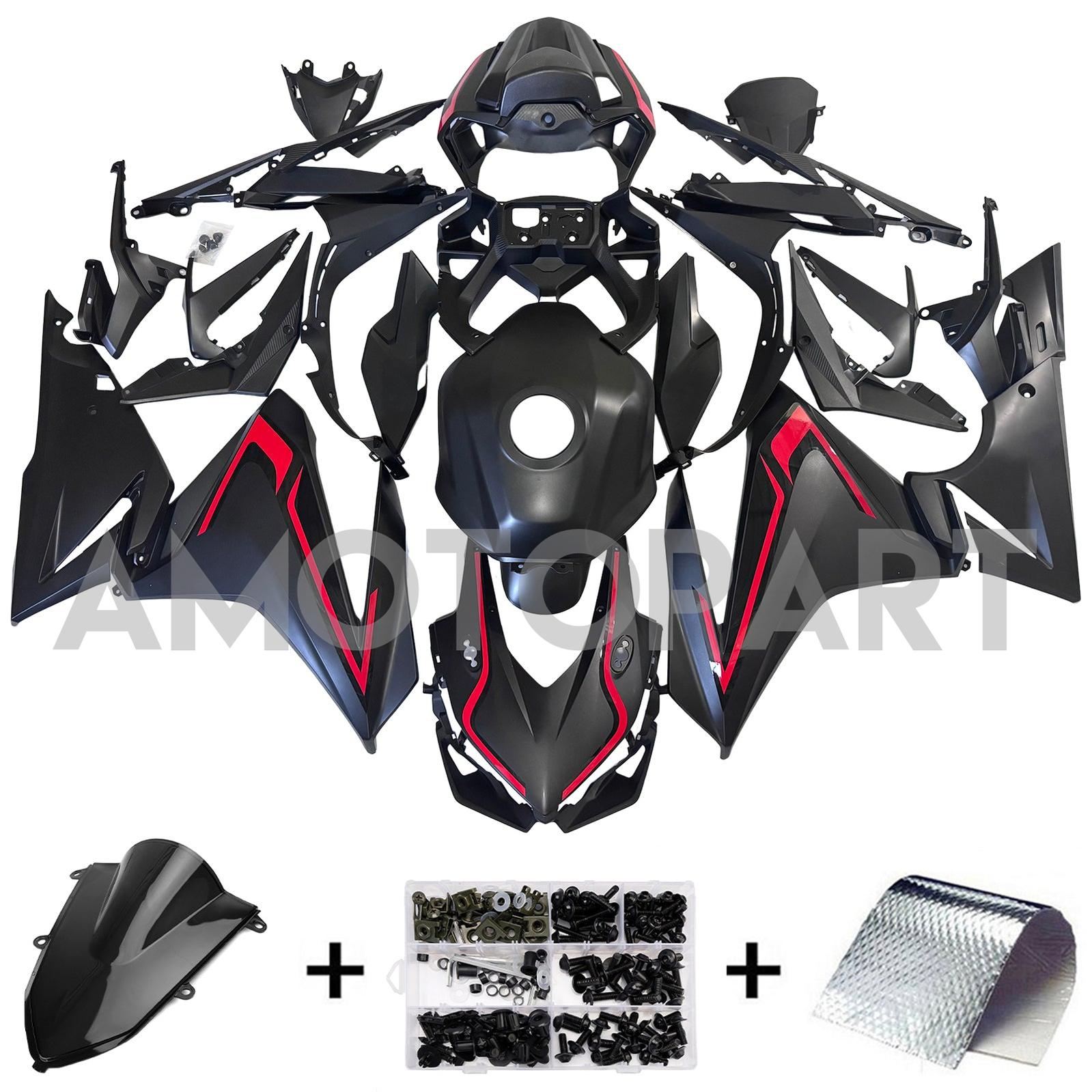 Amotopart 2019-2021 Honda CBR500R Matte Black Red Fairing Kit