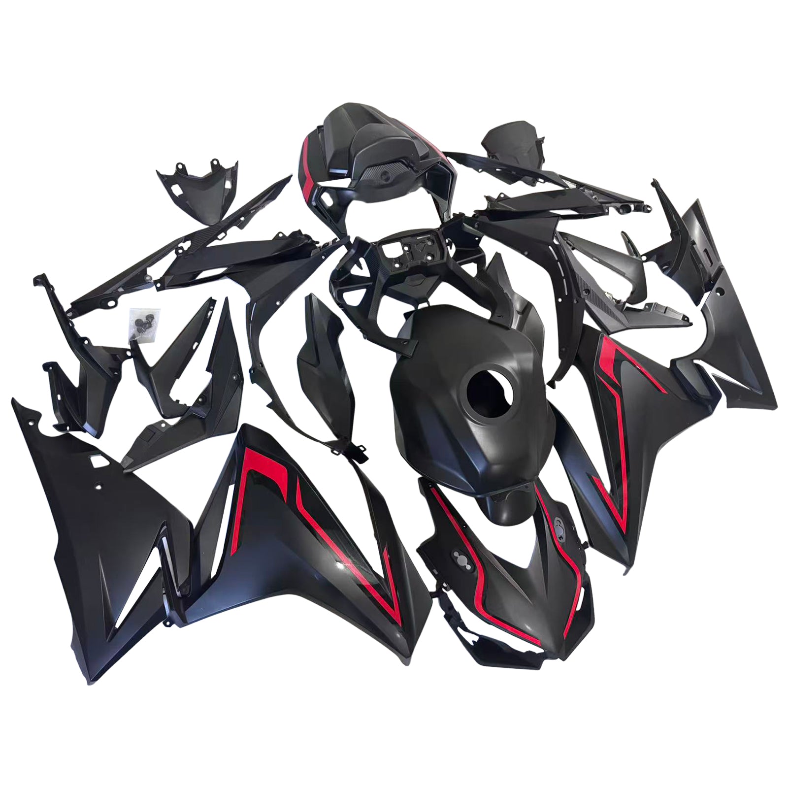Amotopart 2019-2021 Honda CBR500R Mattes Black Red Fearing Kit