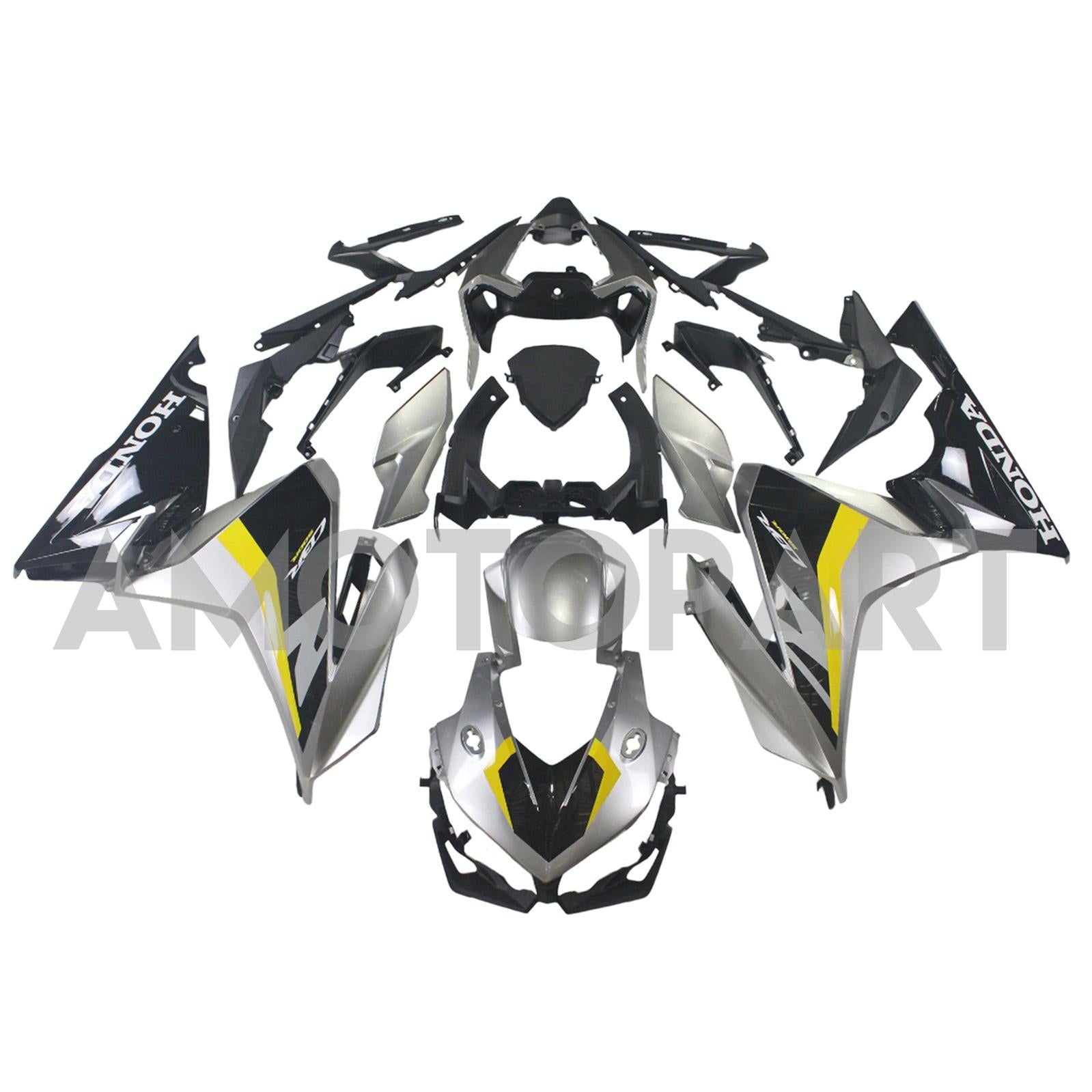 Amotopart 2022-2023 CBR500R Honda Schwarz&Gelbes Verkleidungsset
