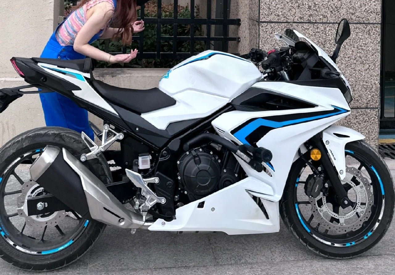Amotopart 2022 CBR400R Honda White & Blue Fairing Kit