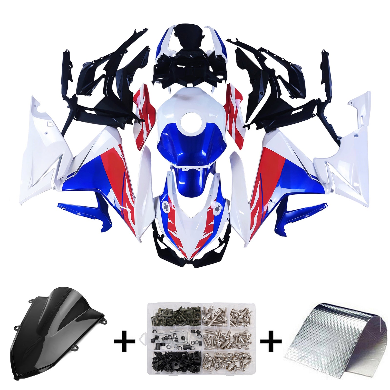 Amotopart 2022 CBR400R Honda Red&Blue Fairing Kit