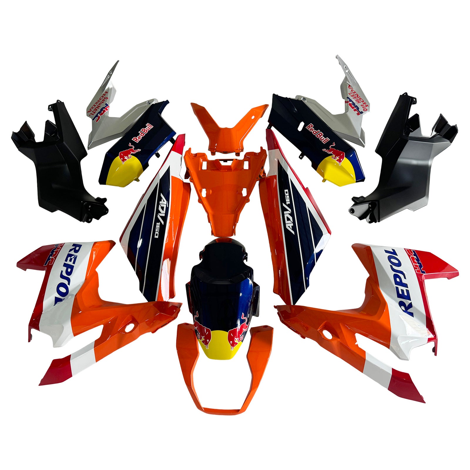 Amotopart 2022-2023 Honda ADV160 Black White Orange Fairing Kit