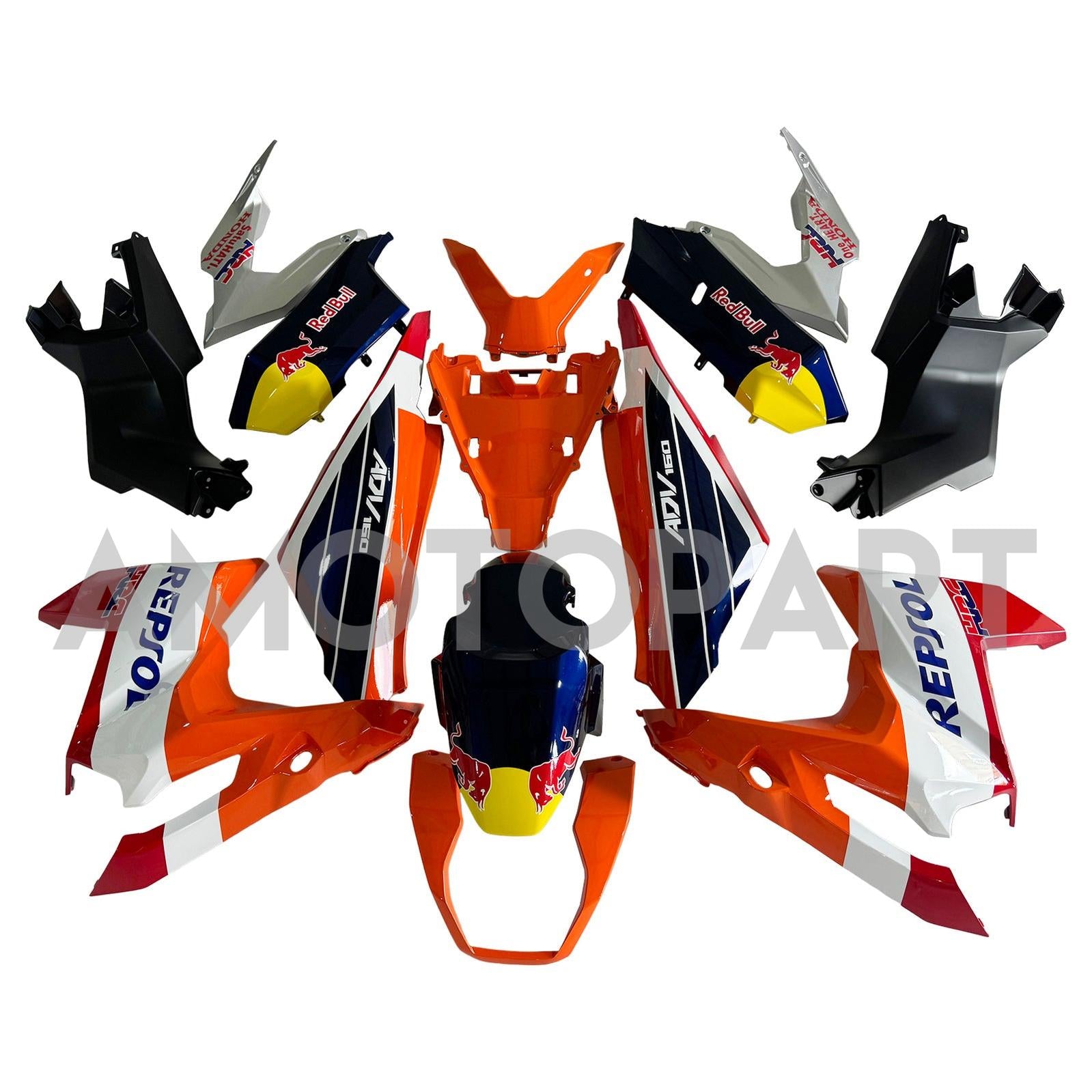 Amotopart 2022-2023 Honda ADV160 Black White Orange Fairing Kit