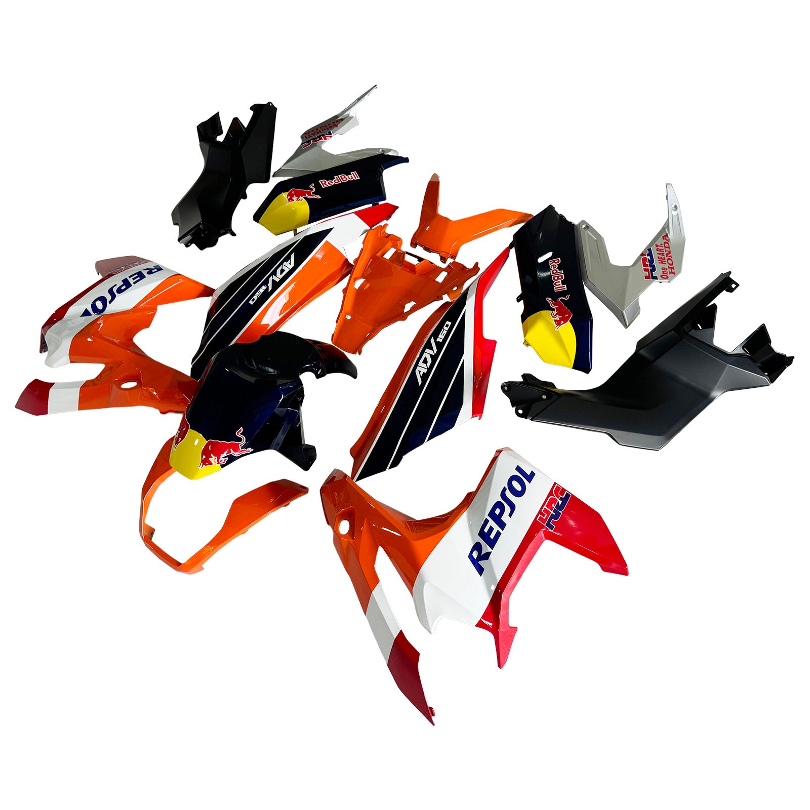 Amotopart 2022-2023 Honda ADV160 Black White Orange Fairing Kit