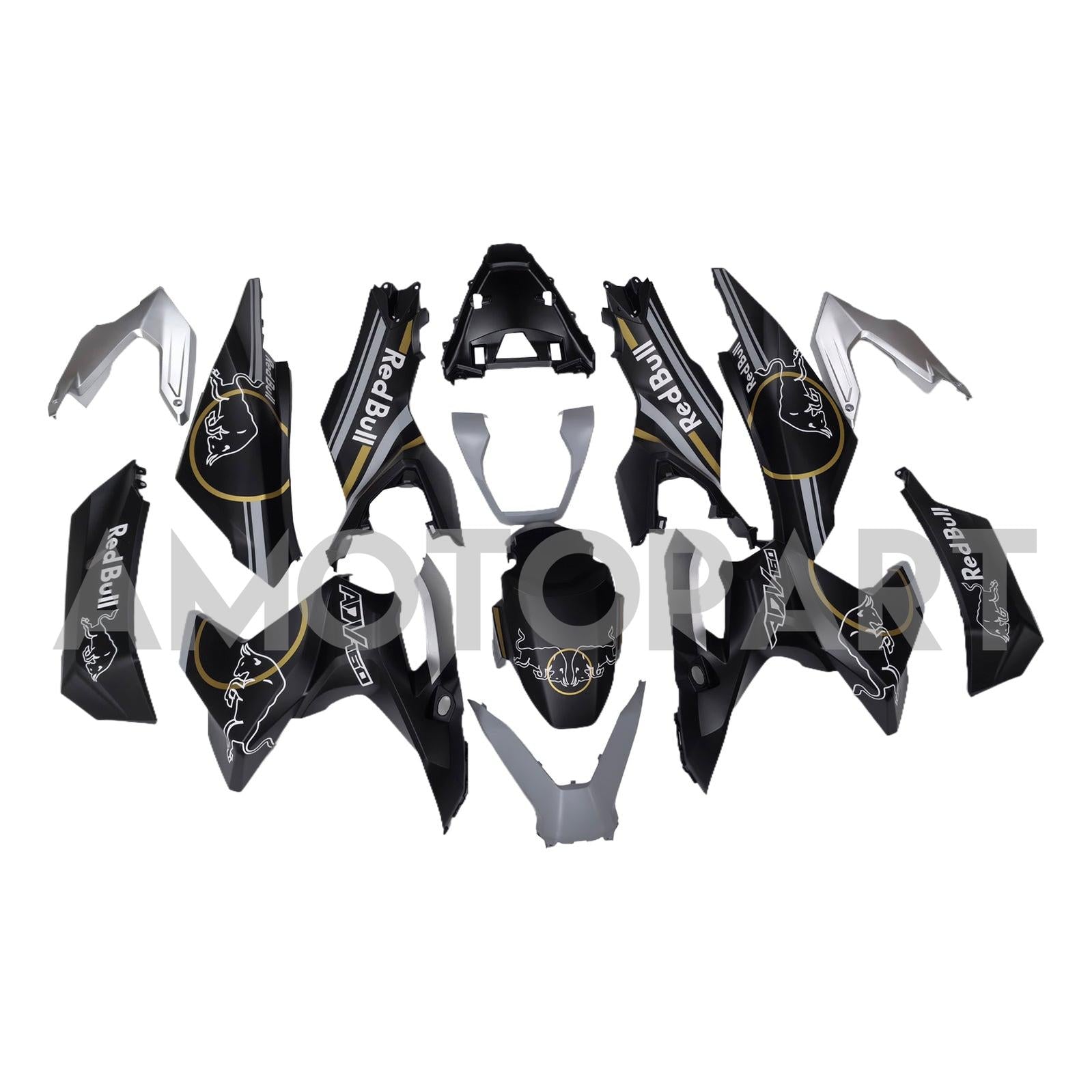 Amotopart 2022–2023 Honda ADV160 Weiß Schwarz Verkleidungsset