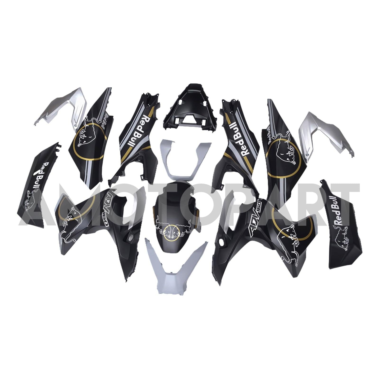 Amotopart 2022–2023 Honda ADV160 Weiß Schwarz Verkleidungsset