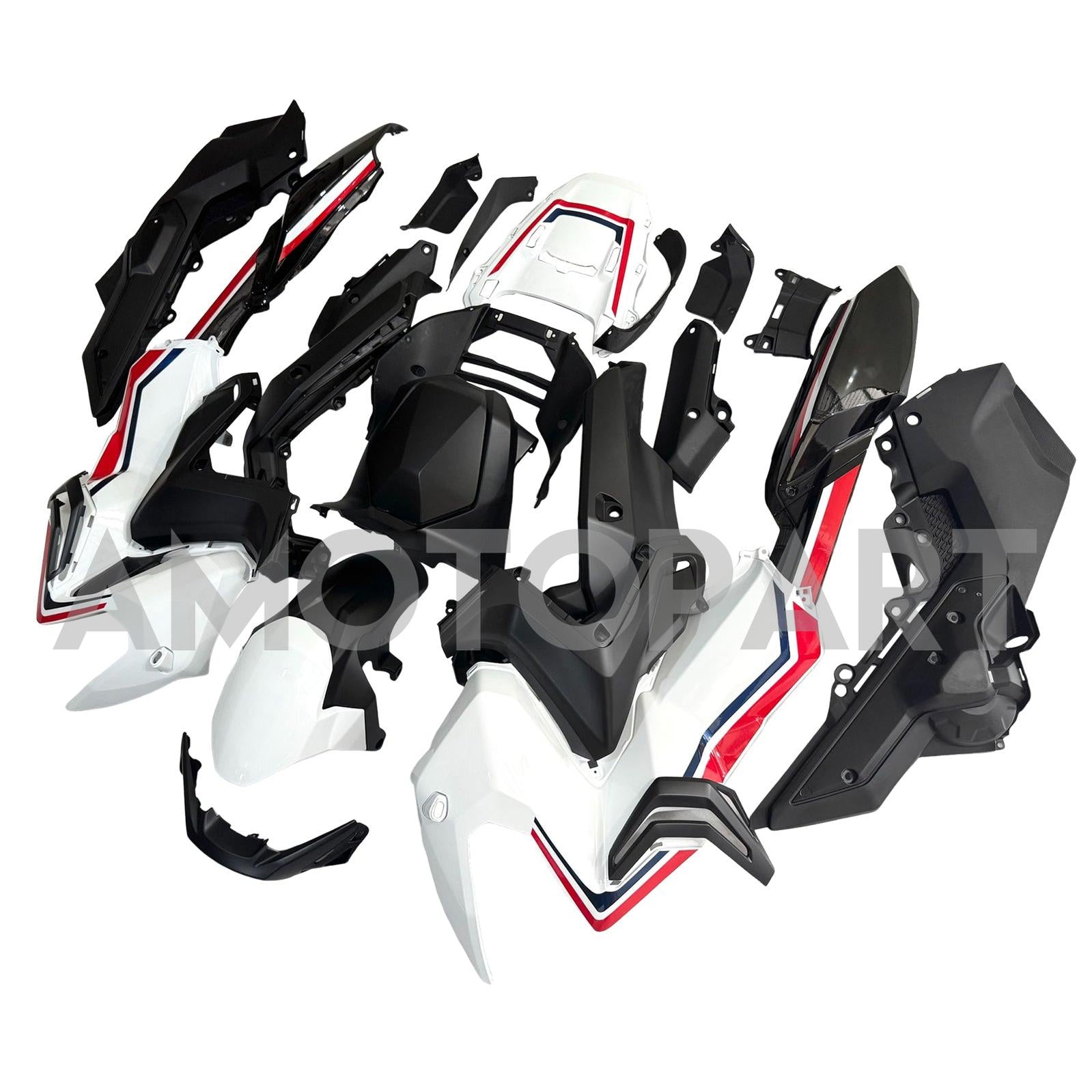Amotopart 2017-2020 Honda XADV750 Black White Red Fairing Kit