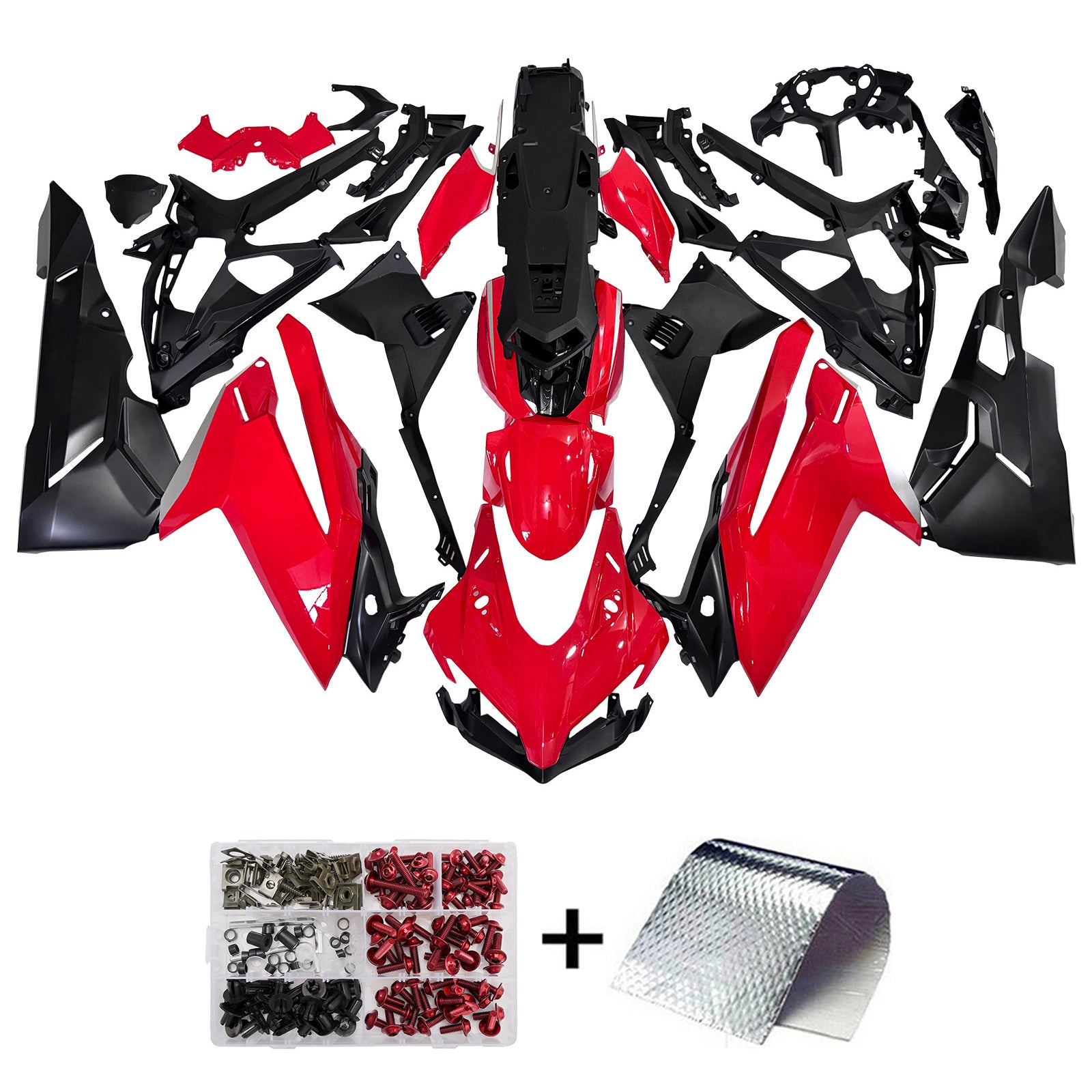 Amotopart 2017-2022 Honda CBR250RR Glossy Black Red Fairing Kit