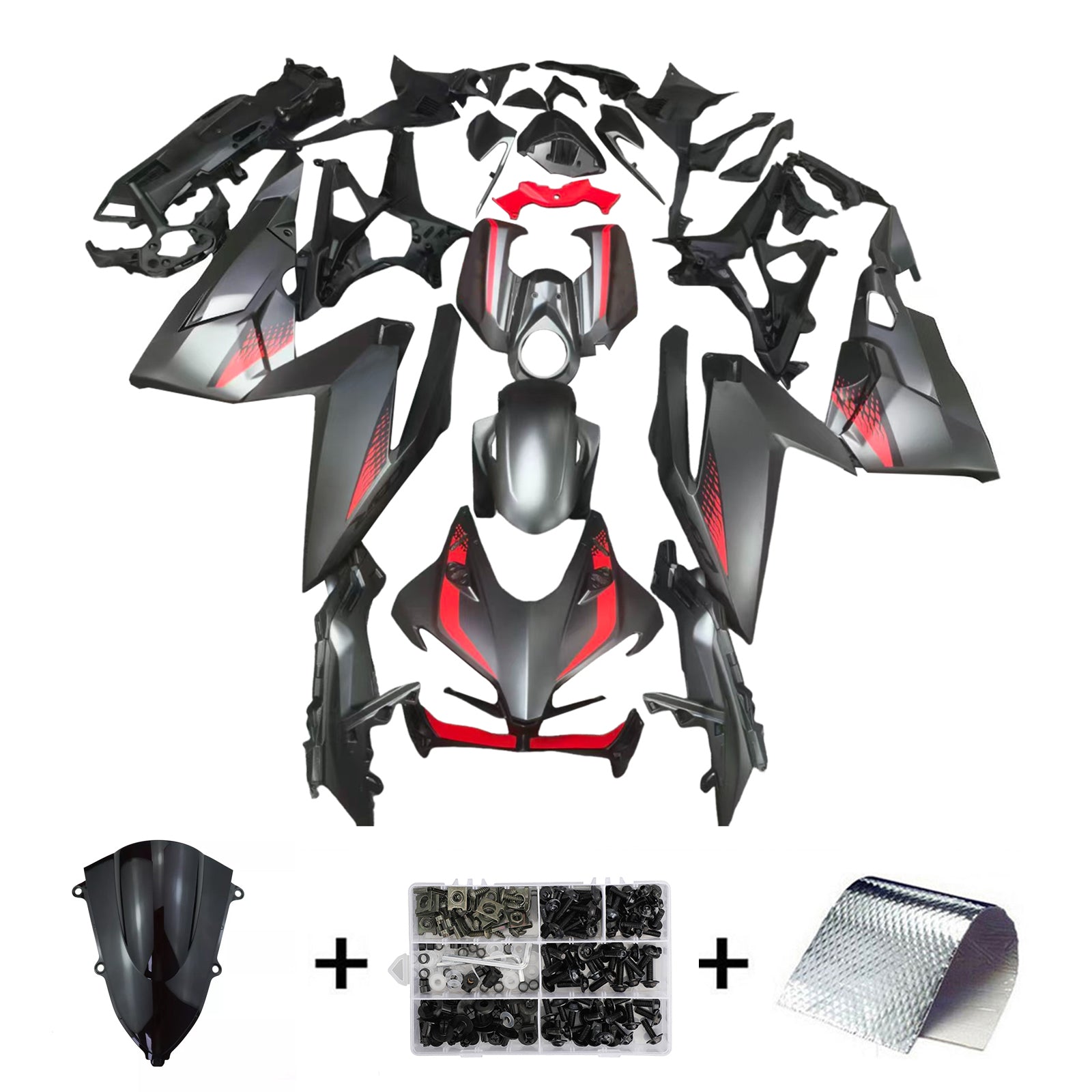 Amotopart 2017-2022 Honda CBR250RR Gray Red Fairing Kit