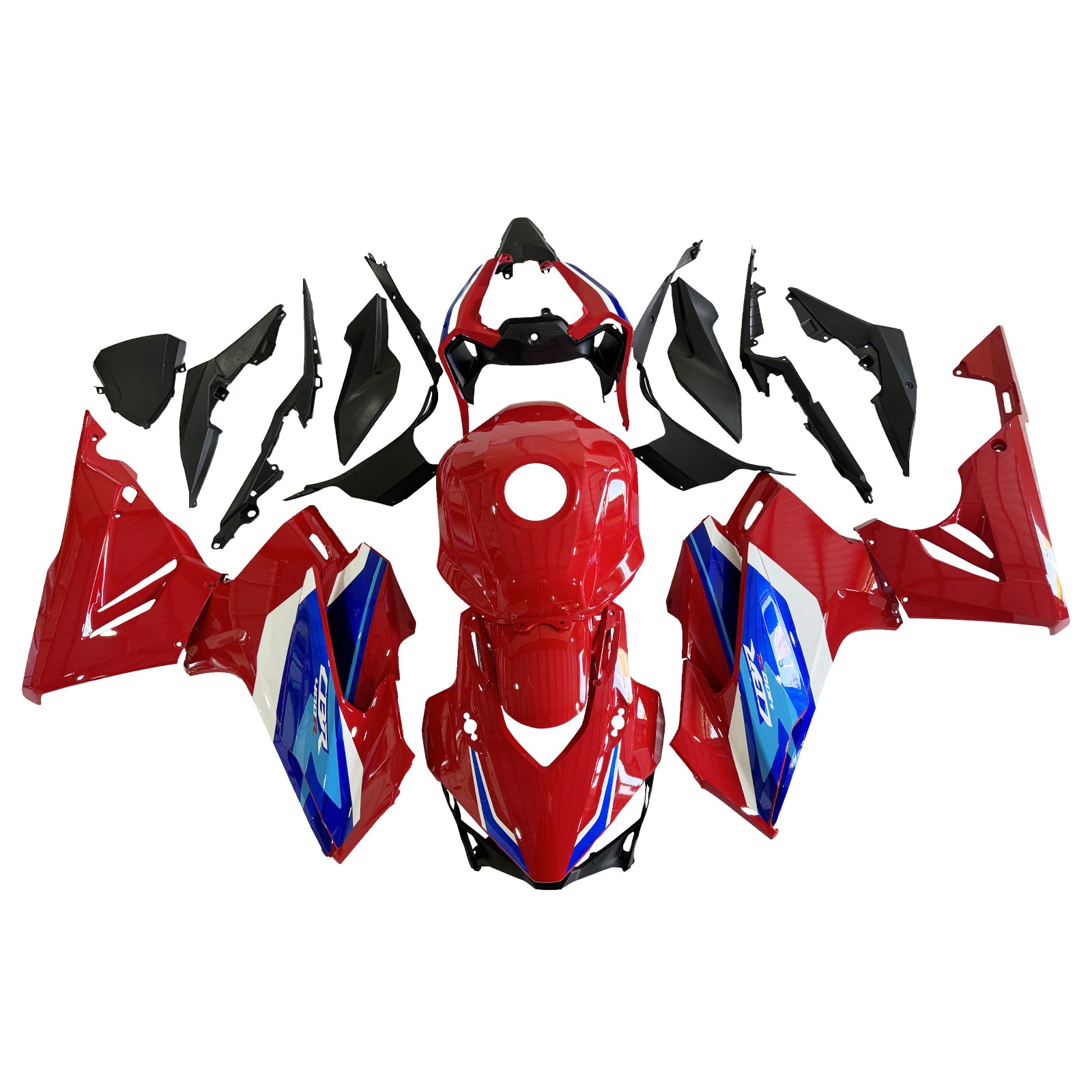 Amotopart 2024-2025 Honda CBR500R CBR400R Kit de carénage bleu rouge