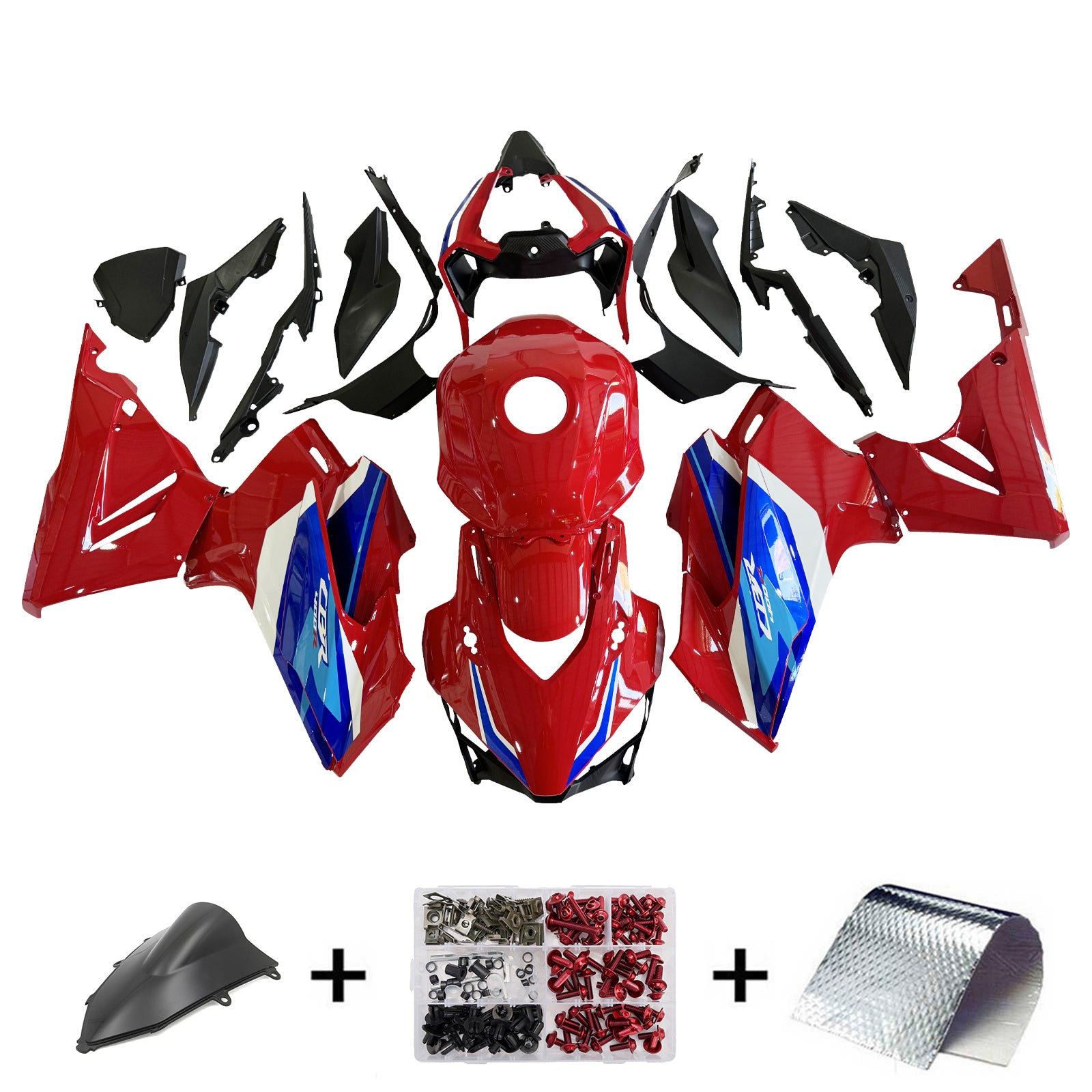 Amotopart 2024-2025 Honda CBR500R CBR400R Red Blue Fairing Kit