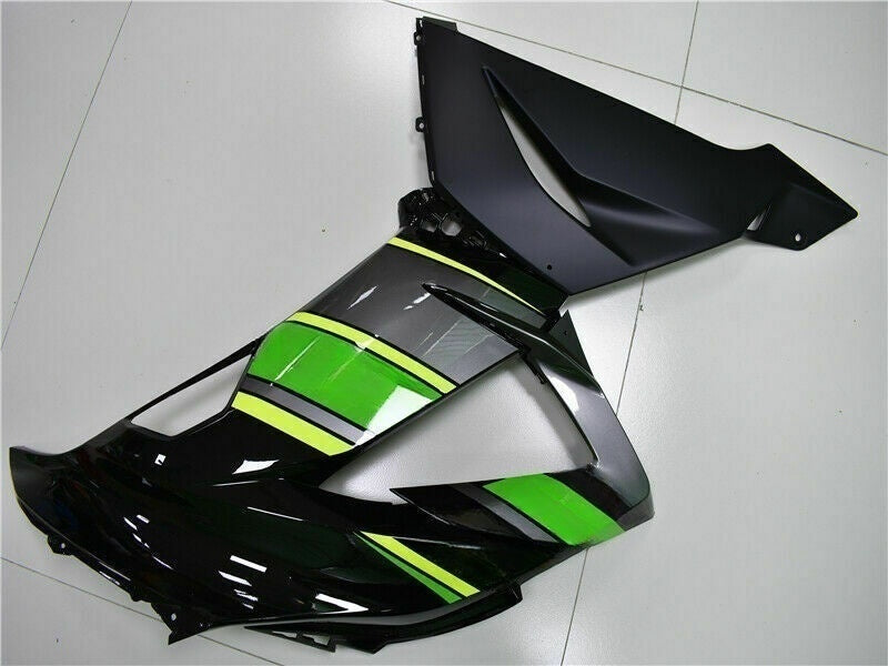 Amotopart 2013-2018 Kawasaki Zx6R フェアリング グリーン ブラック キット