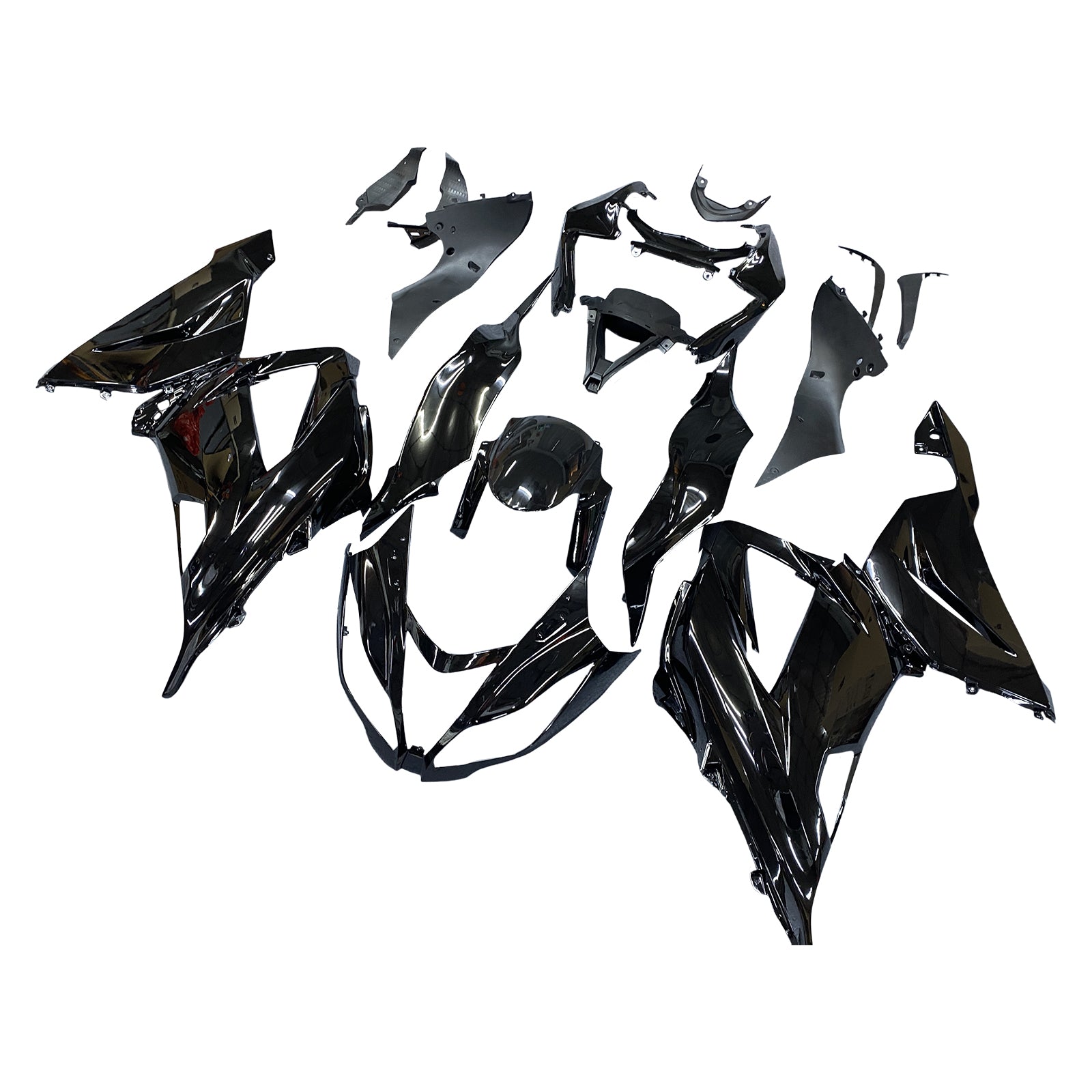 Amotopart Kawasaki Zx6R 2013-2018 フェアリング 光沢のあるブラック Amotopart プラスチックキット