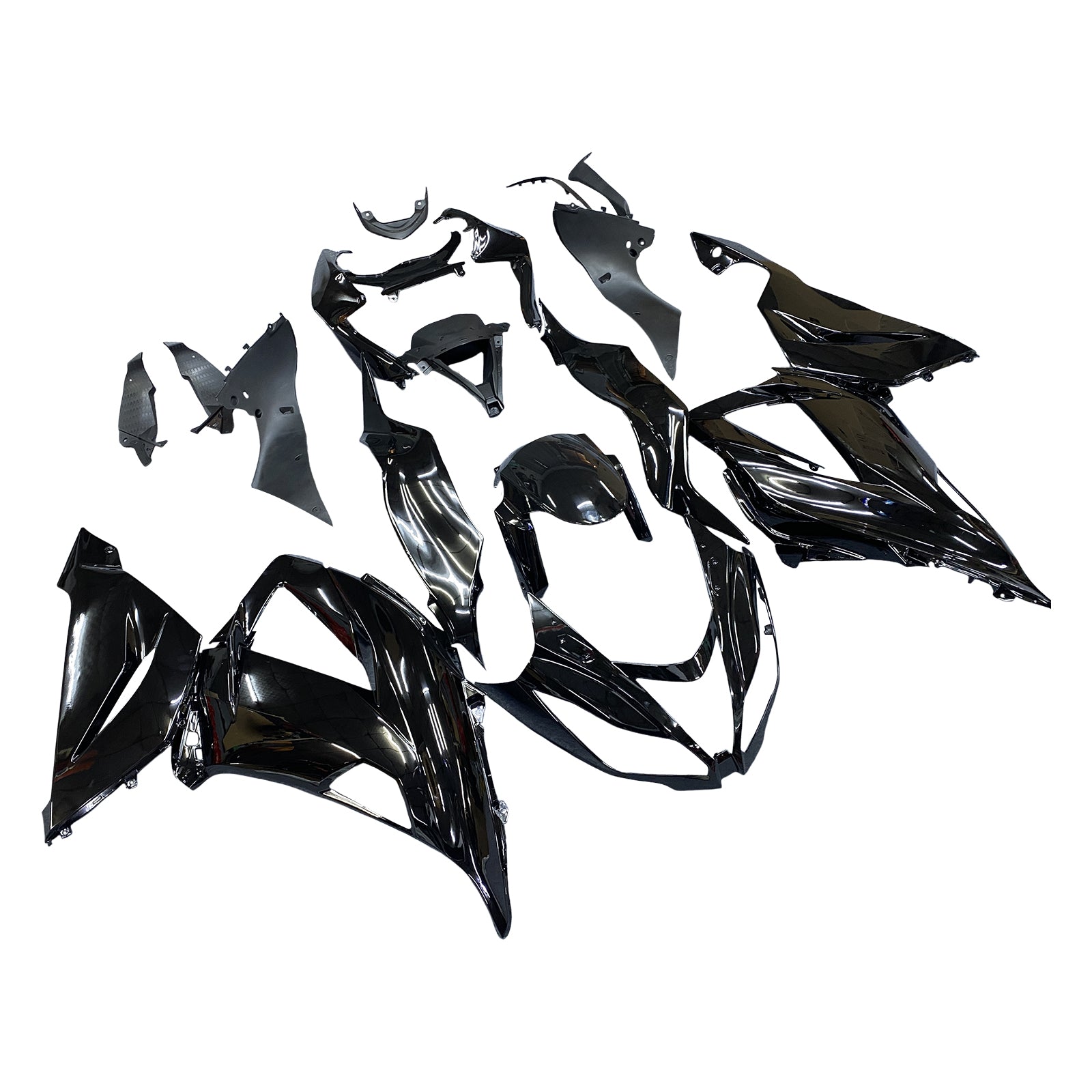 Amotopart Kawasaki Zx6R 2013-2018 フェアリング 光沢のあるブラック Amotopart プラスチックキット