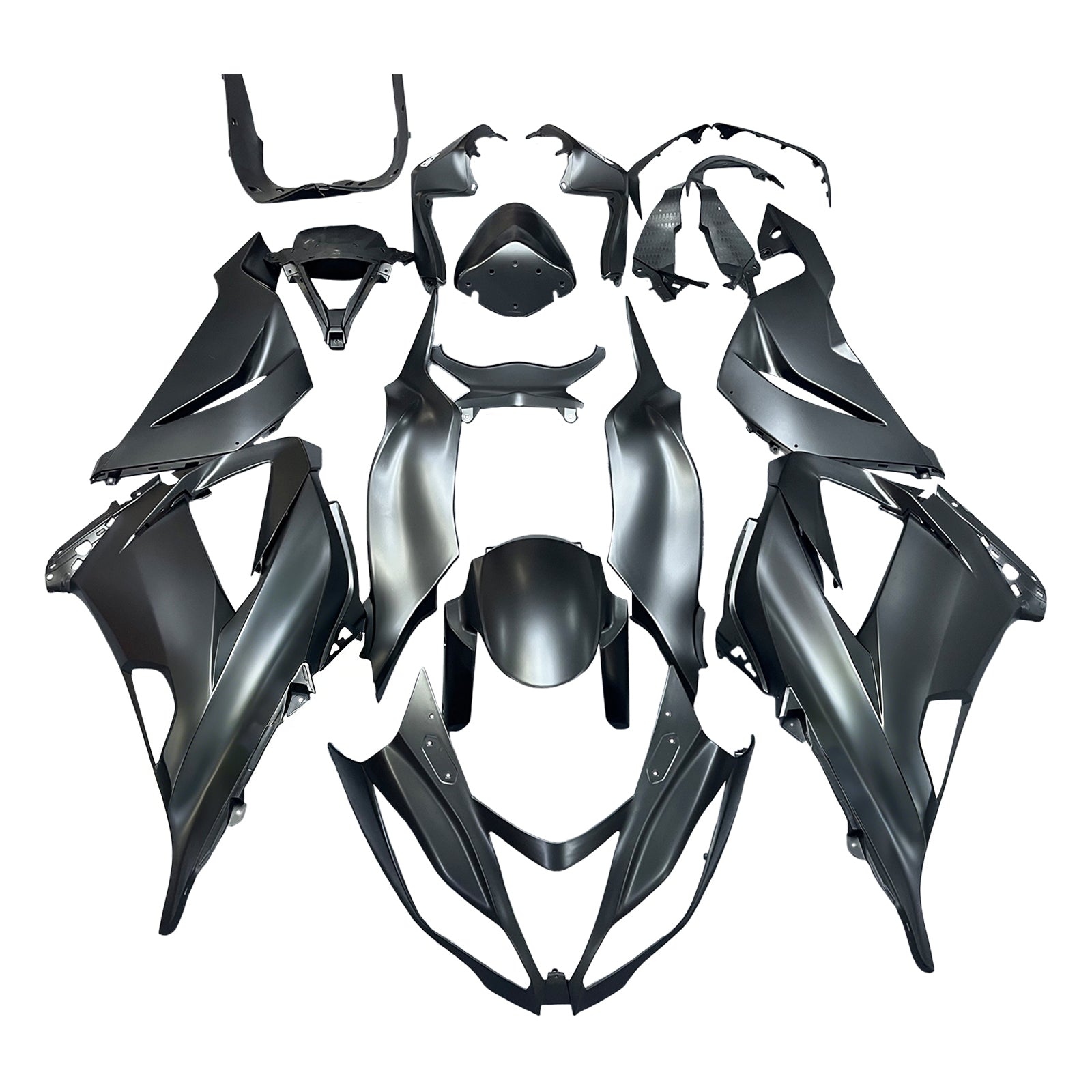 Amotopart Kawasaki Zx6R 13-18 Fairing Matt Black W/Bolt Kit