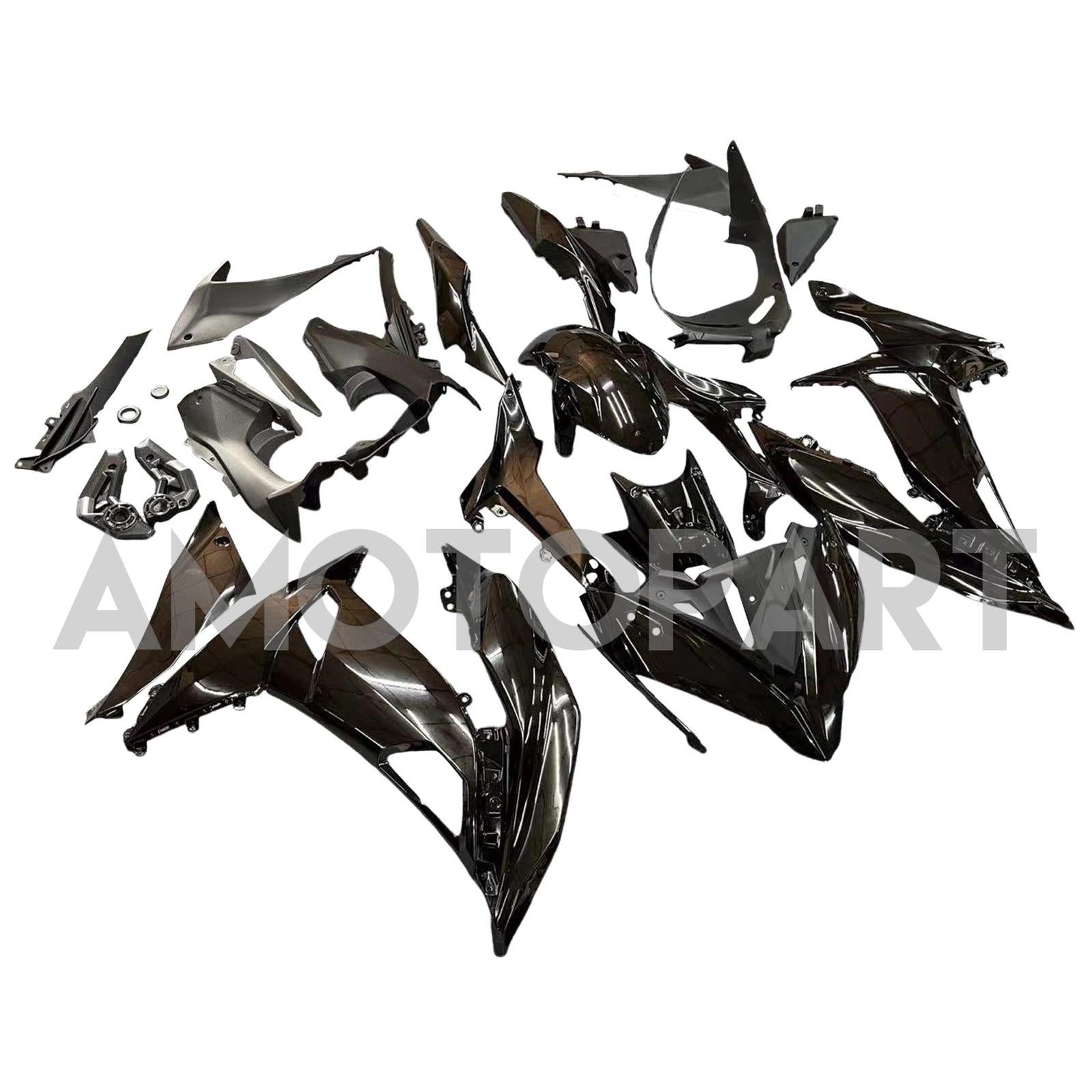 Amotopart Kawasaki Ninja 650 EX650 2017-2019 Carenado negro brillante