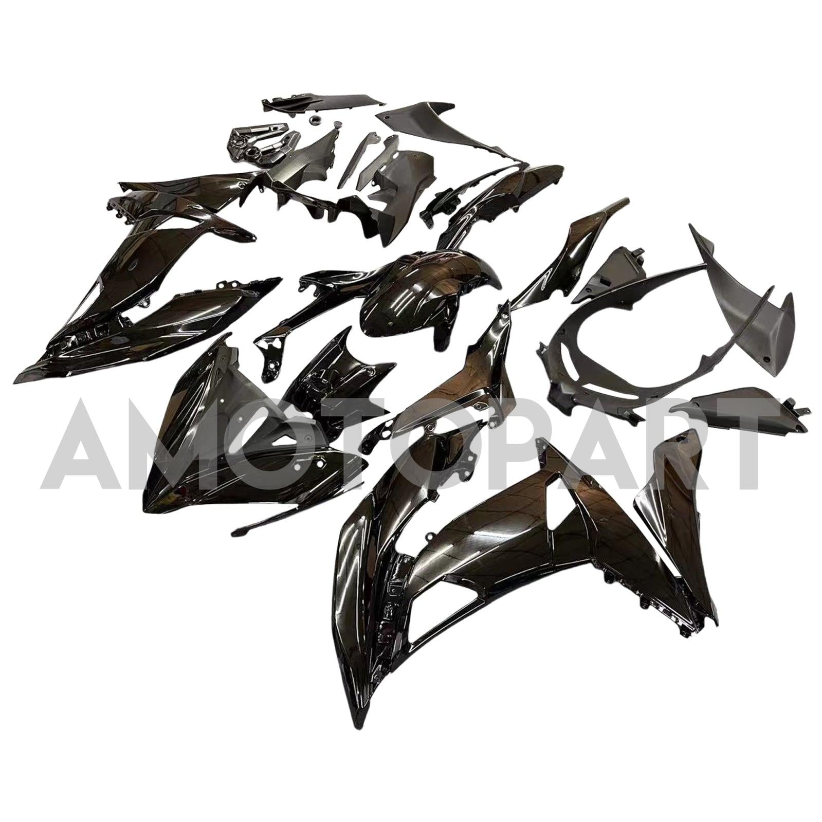 Amotopart Kawasaki Ninja 650 EX650 2017-2019 Carenado negro brillante