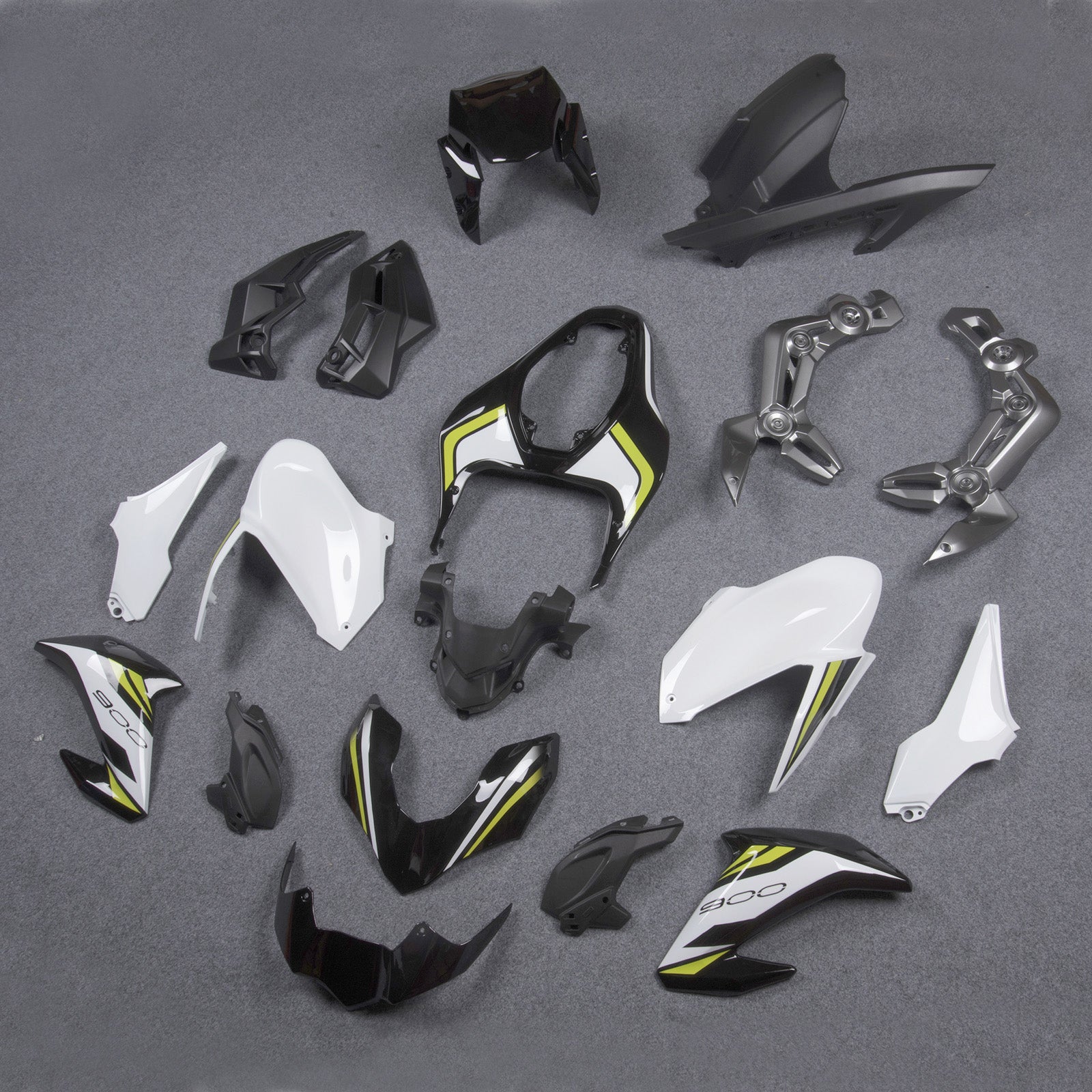 Amotopart 2017-2019 Kawasaki Z900 White Black Fairing Kit