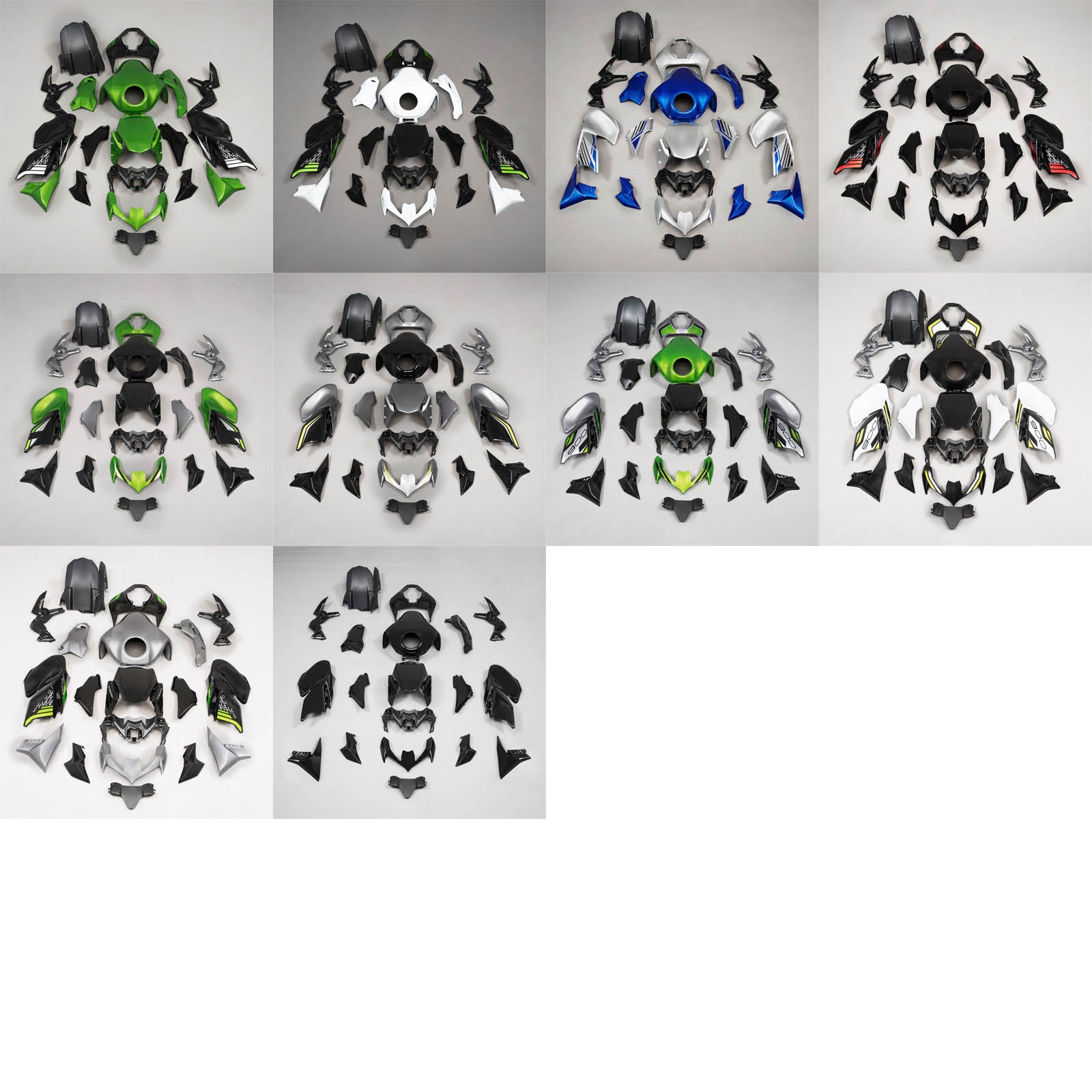 Amotopart 2017-2019 Kawasaki Z900 Green Black Fairing Kit