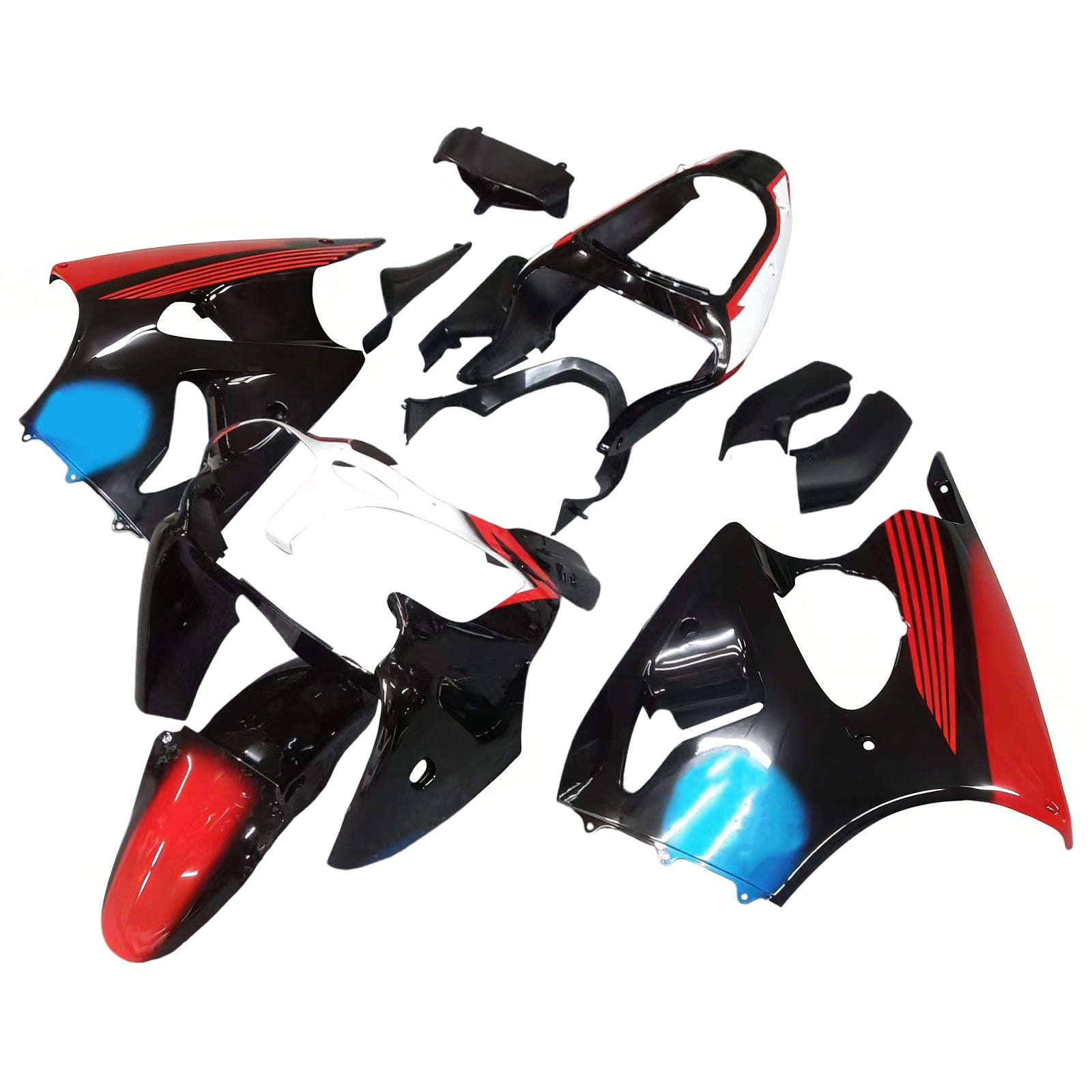 Amotopart Kawasaki 2000-2002 Zx6R 636/ZZR600 2005-2008 Fairing Blue&Red Kit