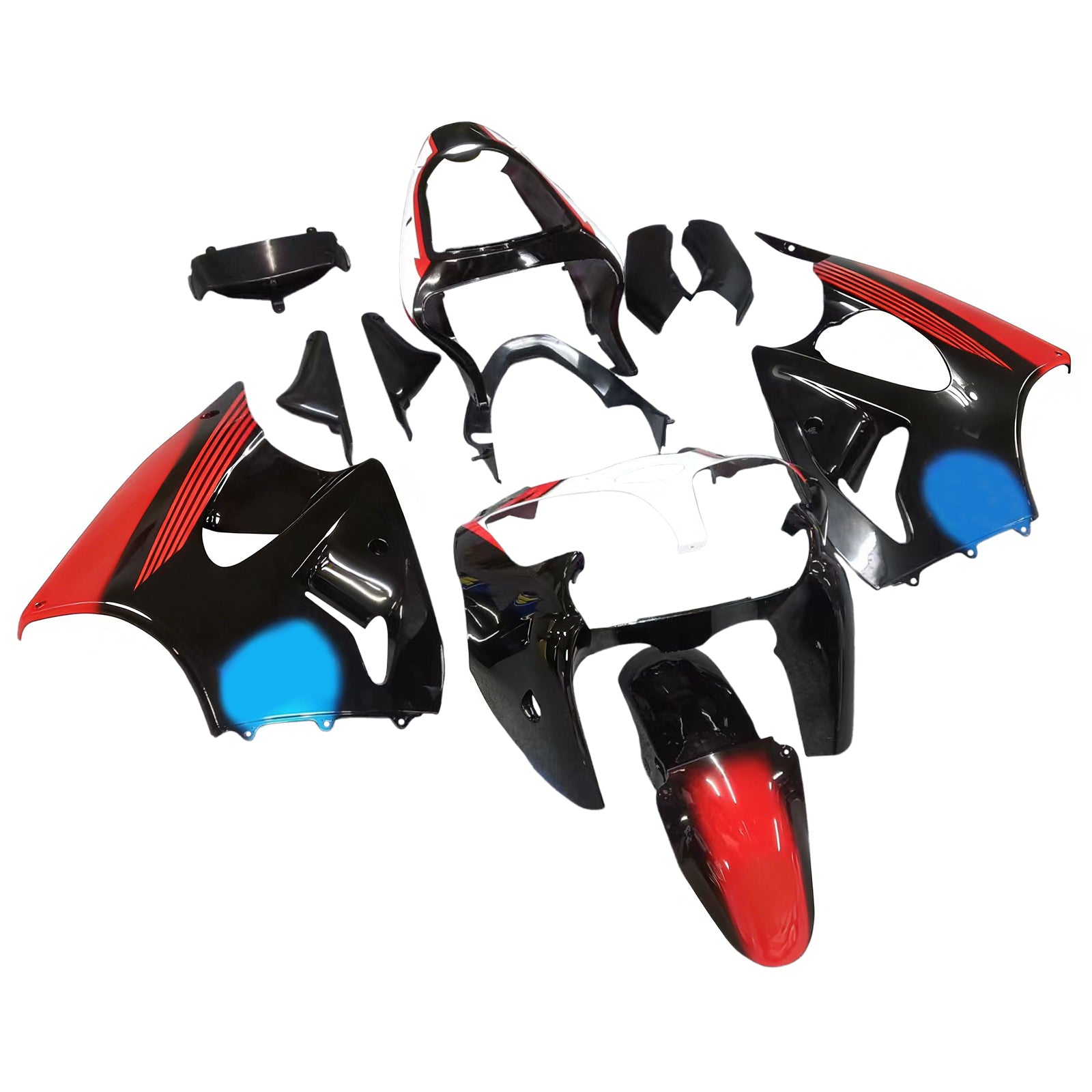 Amotopart Kawasaki 2000-2002 Zx6R 636/ZZR600 2005-2008 Fairing Blue&Red Kit
