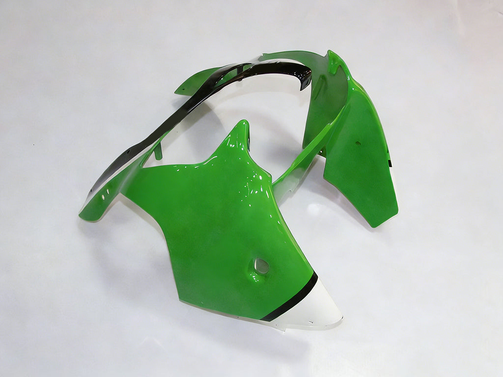 Amotopart 2000-2002 Kawasaki ZX6R 636 2005-2008 Kawasaki ZZR600 Green Black White Fairing Kit