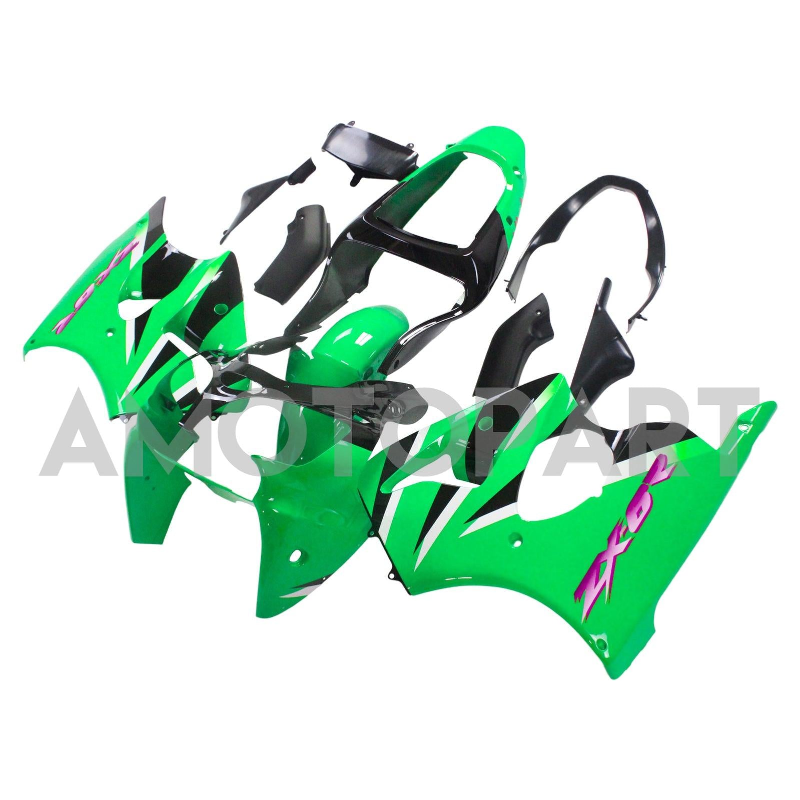 AMOTOPART KAWASAKI 2000-2002 ZX6R 636/ZZR600 2005-2008 KUNSTEN GROEN KIT
