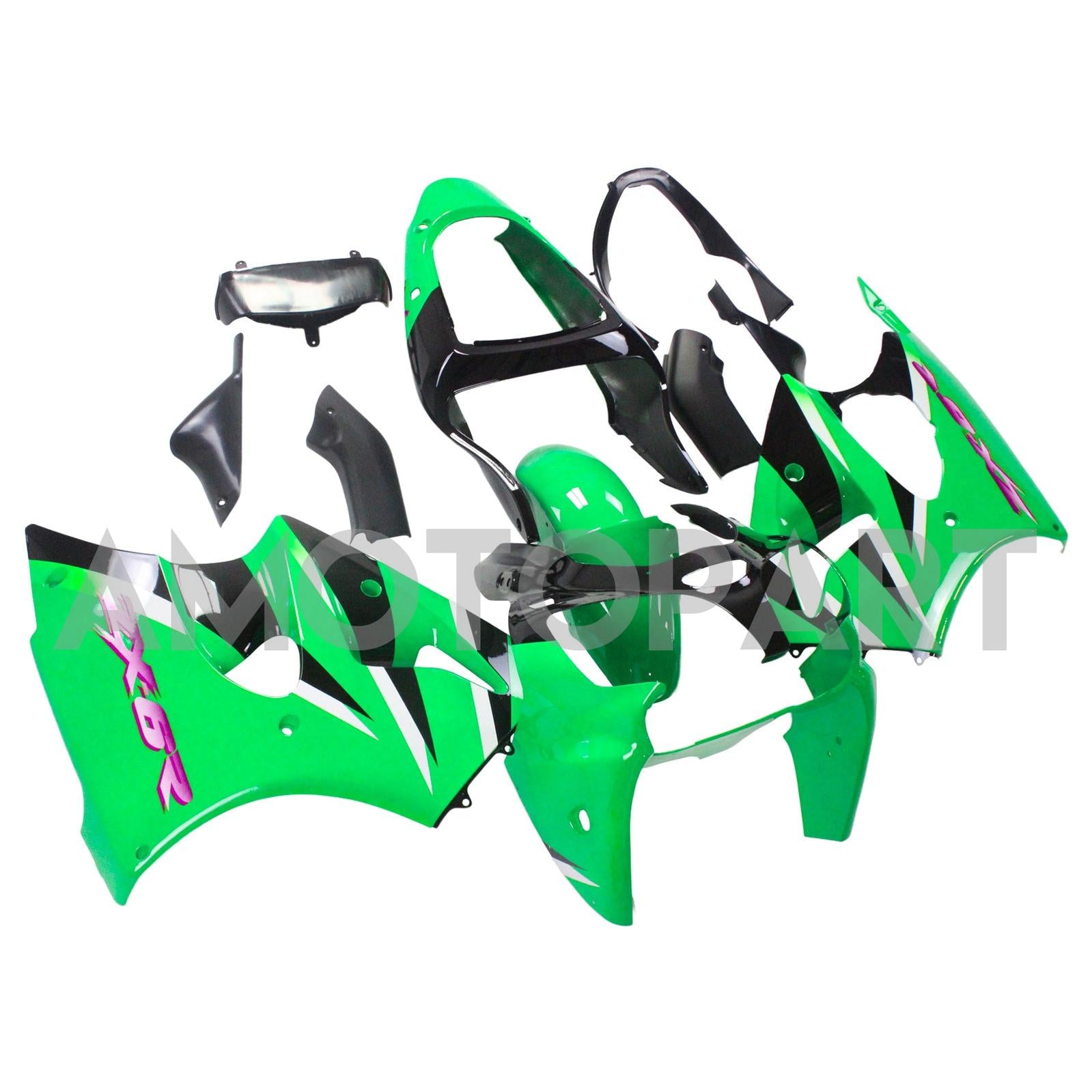 AMOTOPART KAWASAKI 2000-2002 ZX6R 636/ZZR600 2005-2008 KUNSTEN GROEN KIT