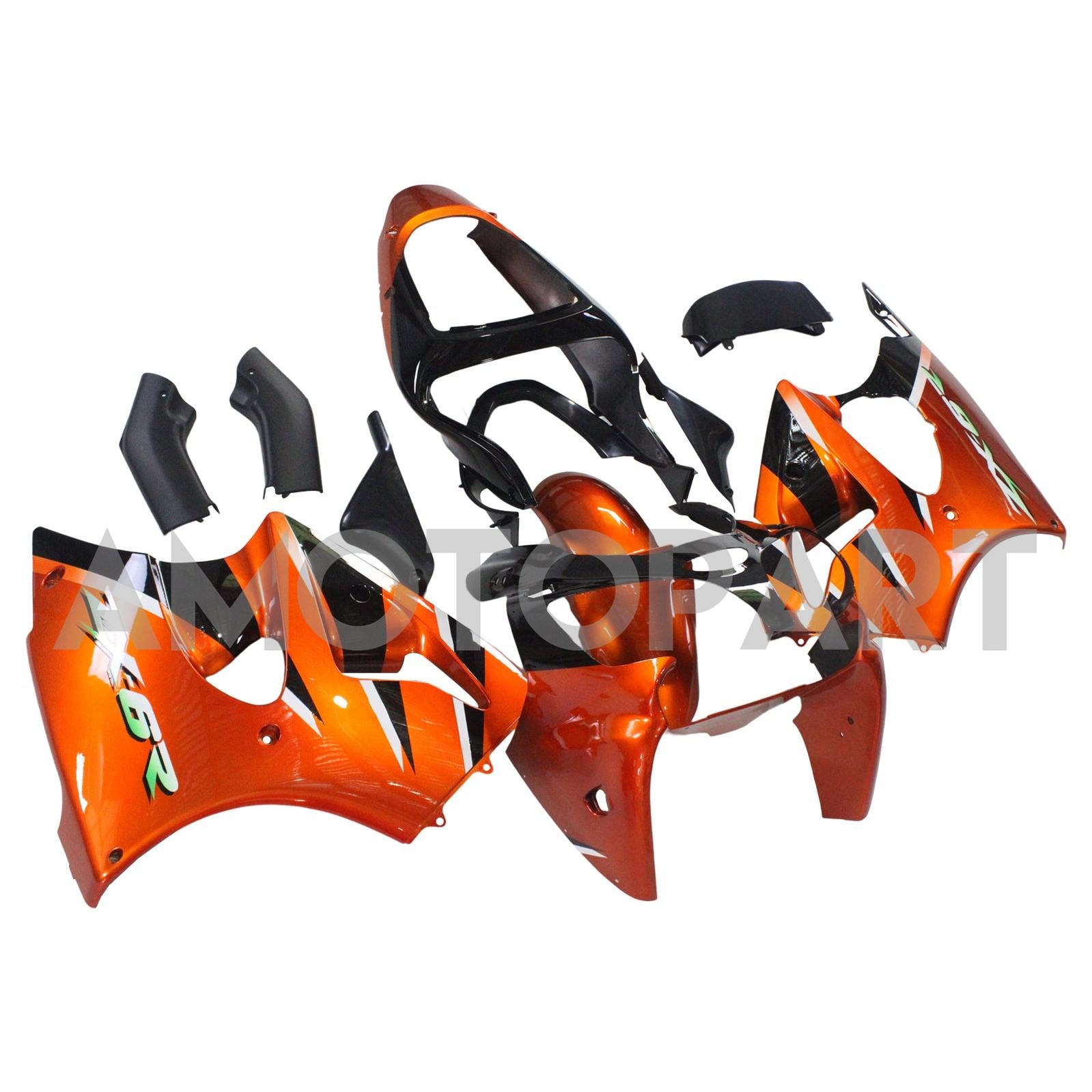 Amotopart Kawasaki 2000-2002 ZX6R 636/ZZR600 2005-2008 Verkleidung Orange Black Kit