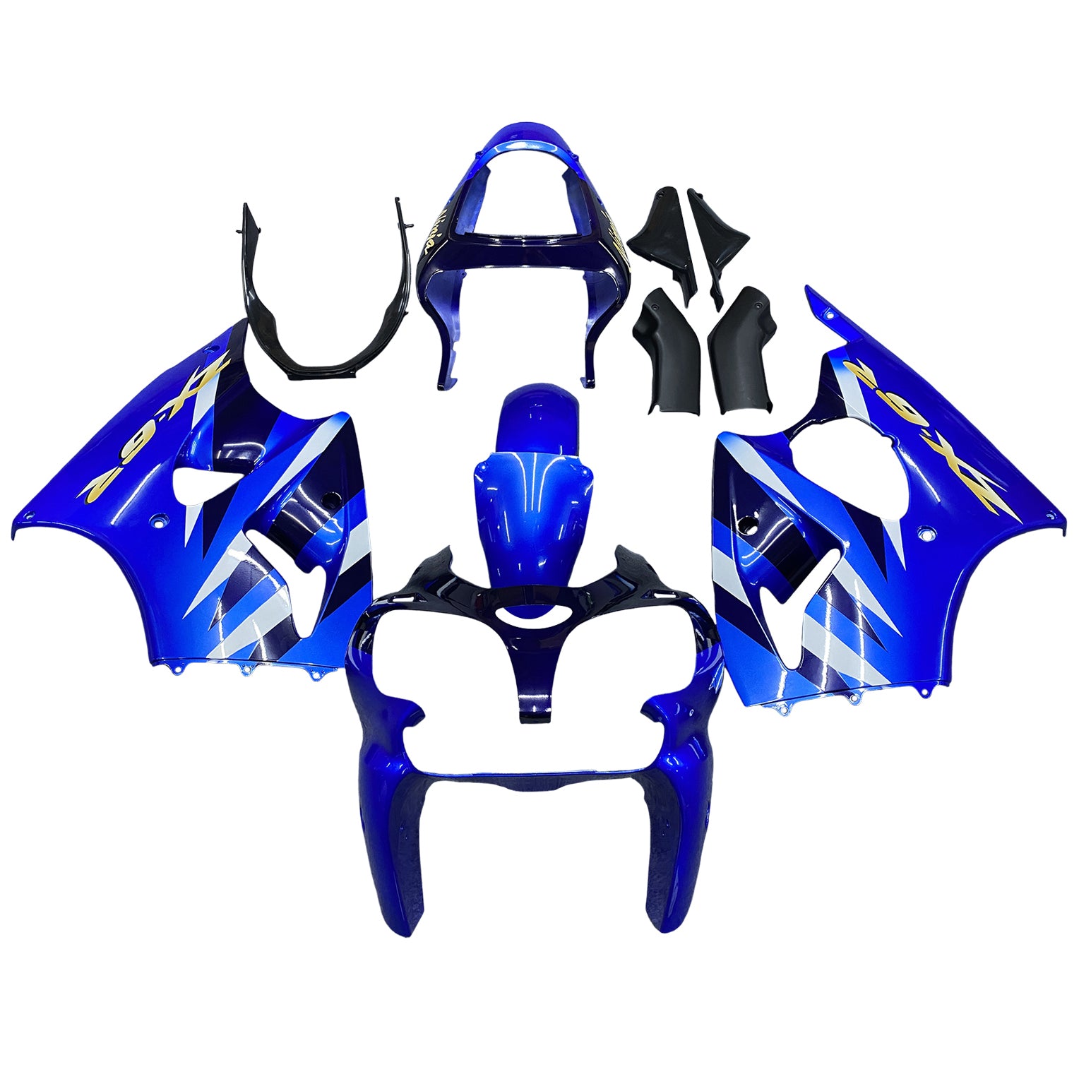 Amotopart ZX6R 636 2000-2002 ZZR600 2005-2008 Kit de carénage bleu Kawasaki