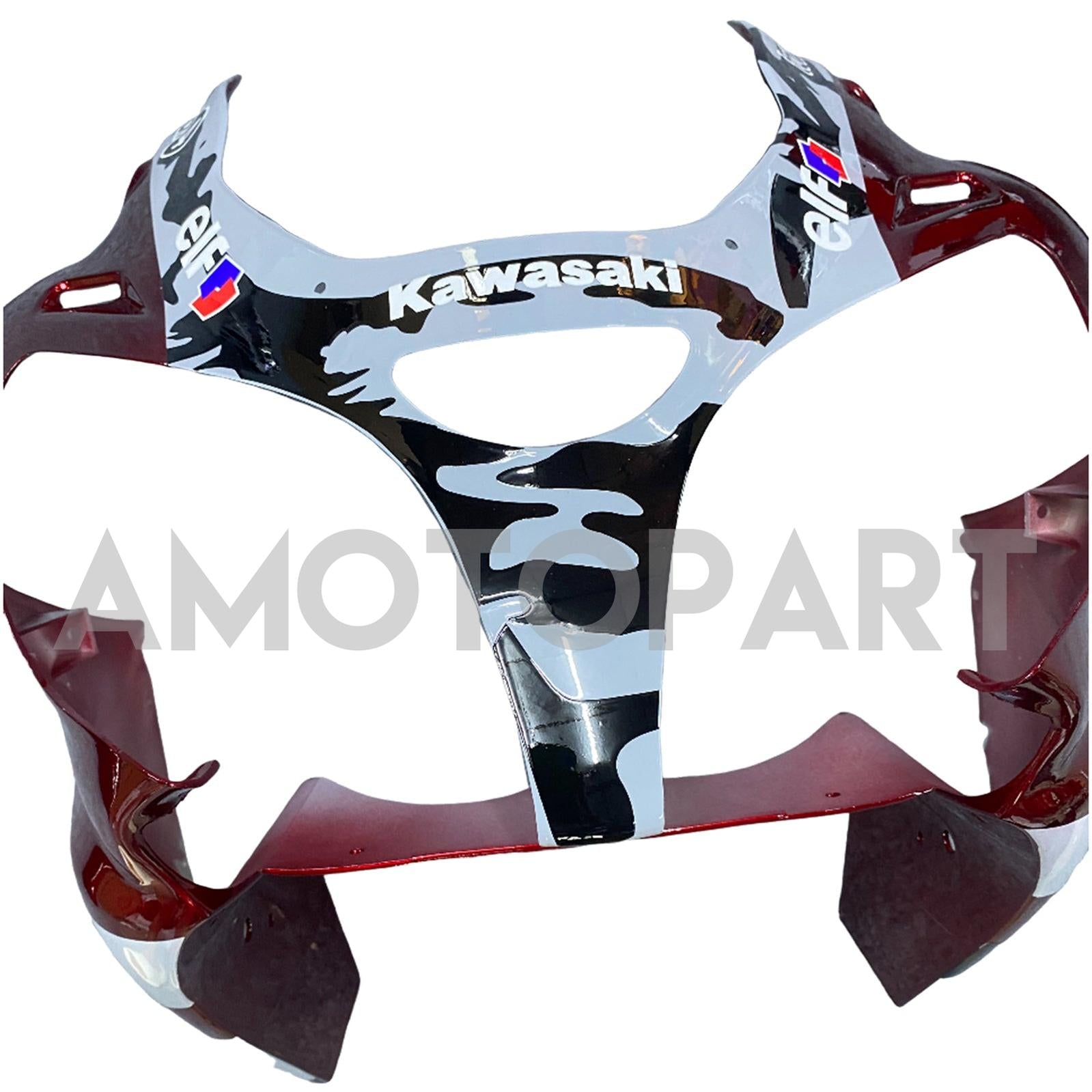 Amotopart 2000-2002 Kawasaki ZX6R 636 & 2005-2008 Kawasaki ZZR600 Red Gray & Logo Fairing Kit