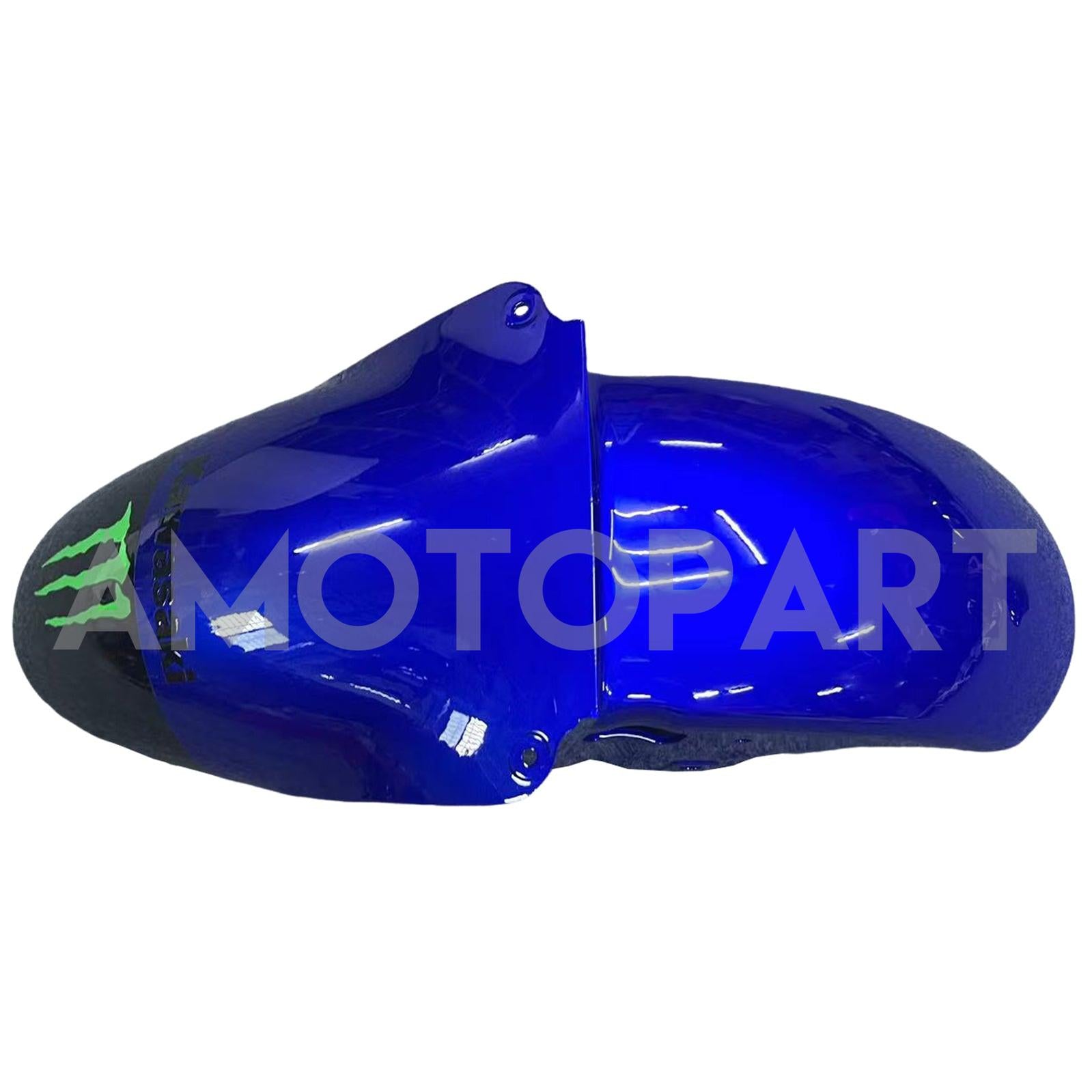 Amotopart 2000-2002 Kawasaki ZX6R 636 & 2005-2008 Kawasaki ZZR600 Glossy Black Blue Fairing Kit