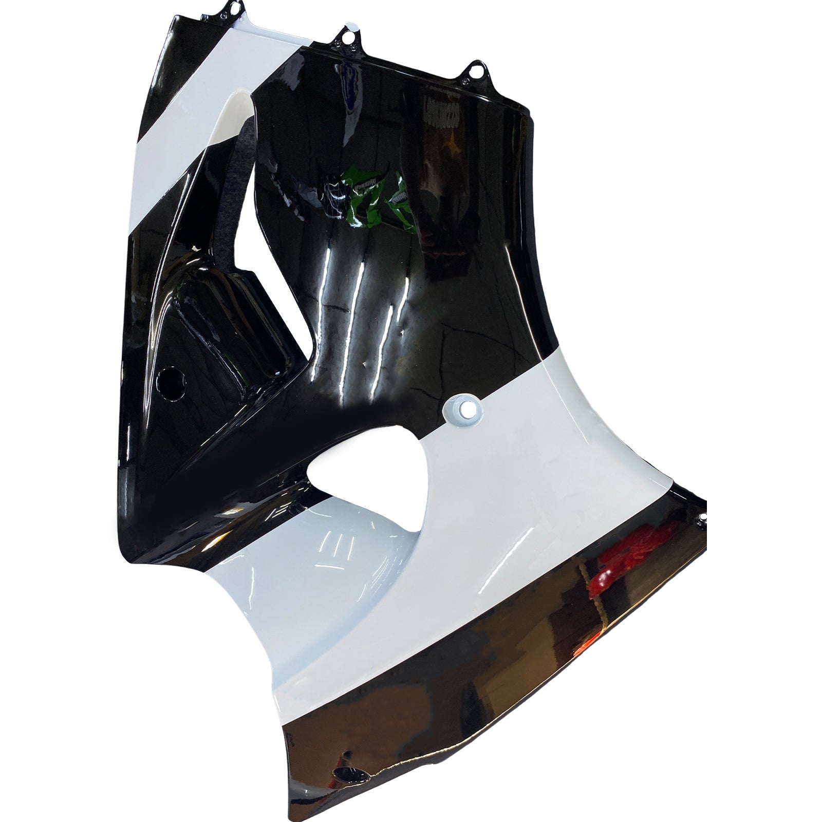 Amotopart 2000-2002 Kawasaki ZX6R 636 & 2005-2008 Kawasaki ZZR600 White Black Fairing Kit