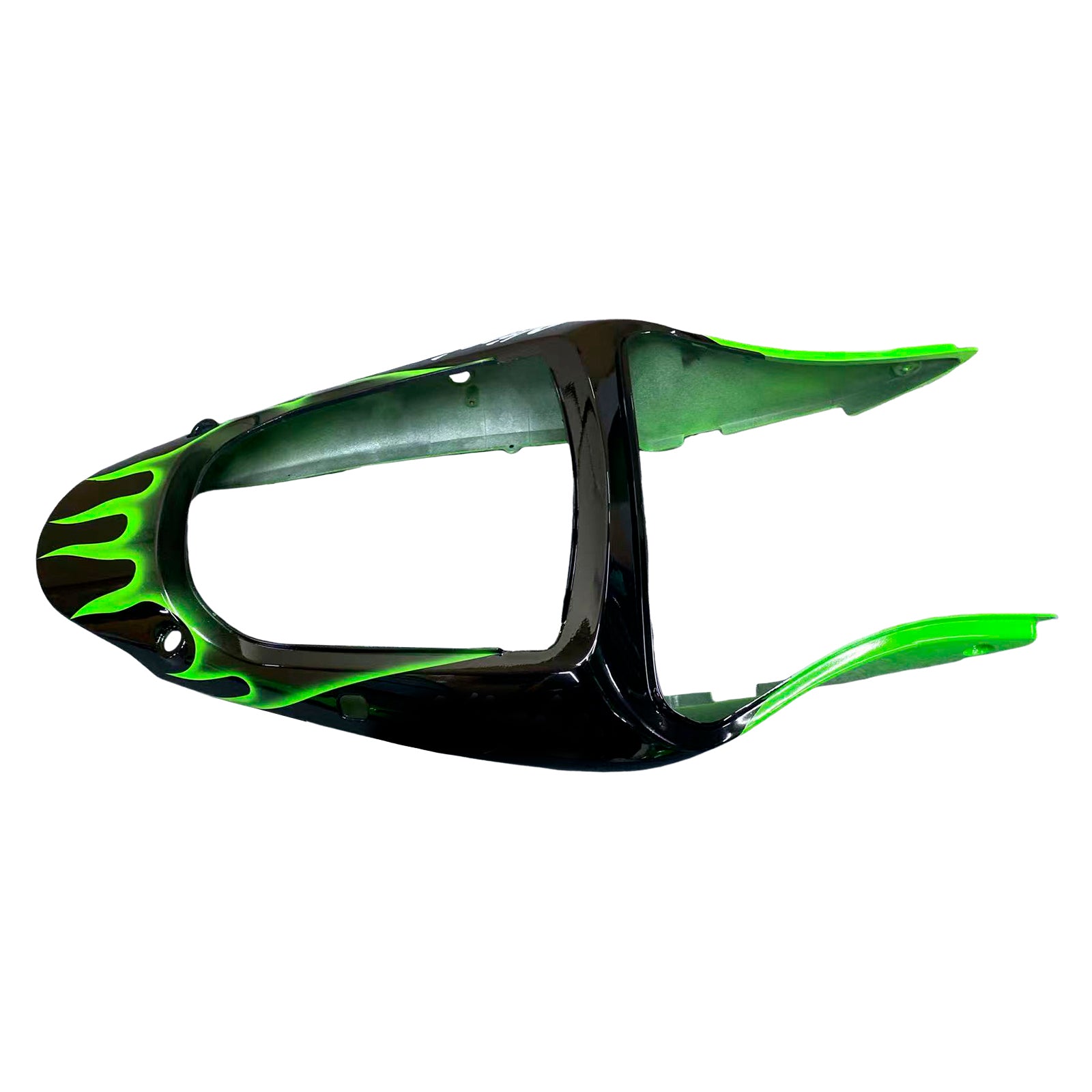 Amotopart 2000-2002 Kawasaki ZX6R 636 & 2005-2008 Kawasaki ZZR600 Black Light Green Fairing Kit