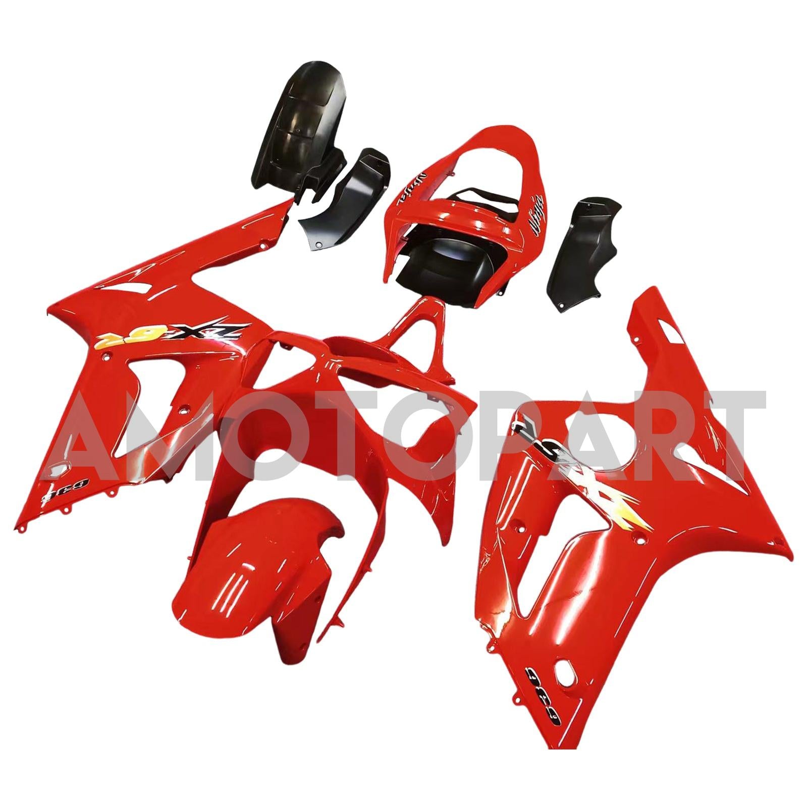 Amotopart 2003-2004 Kawasaki ZX6R Verkleidung Red Kit