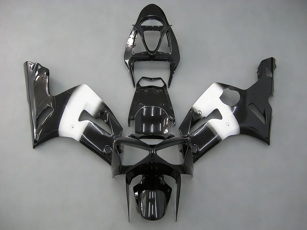 Amotopart 2003-2004 Kawasaki ZX6R Fairing Black&White Kit