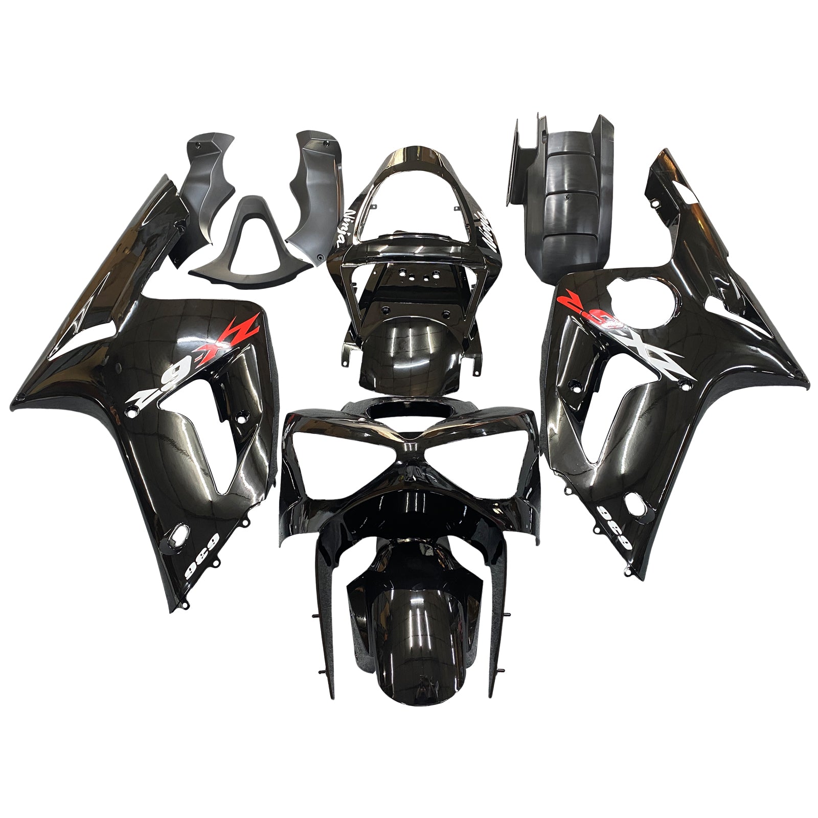 Amotopart 2003-2004 カワサキ ZX6R フェアリング ブラック キット