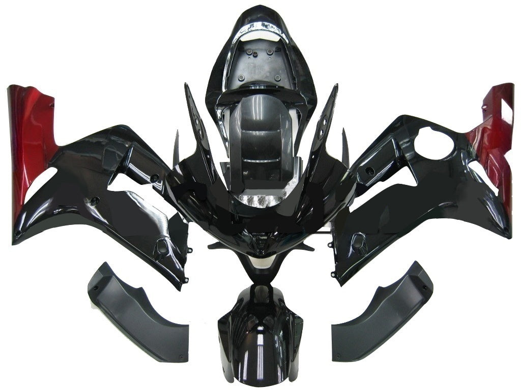 Amotopart 2003-2004 Kawasaki ZX6R Fairing Multi Black Kit