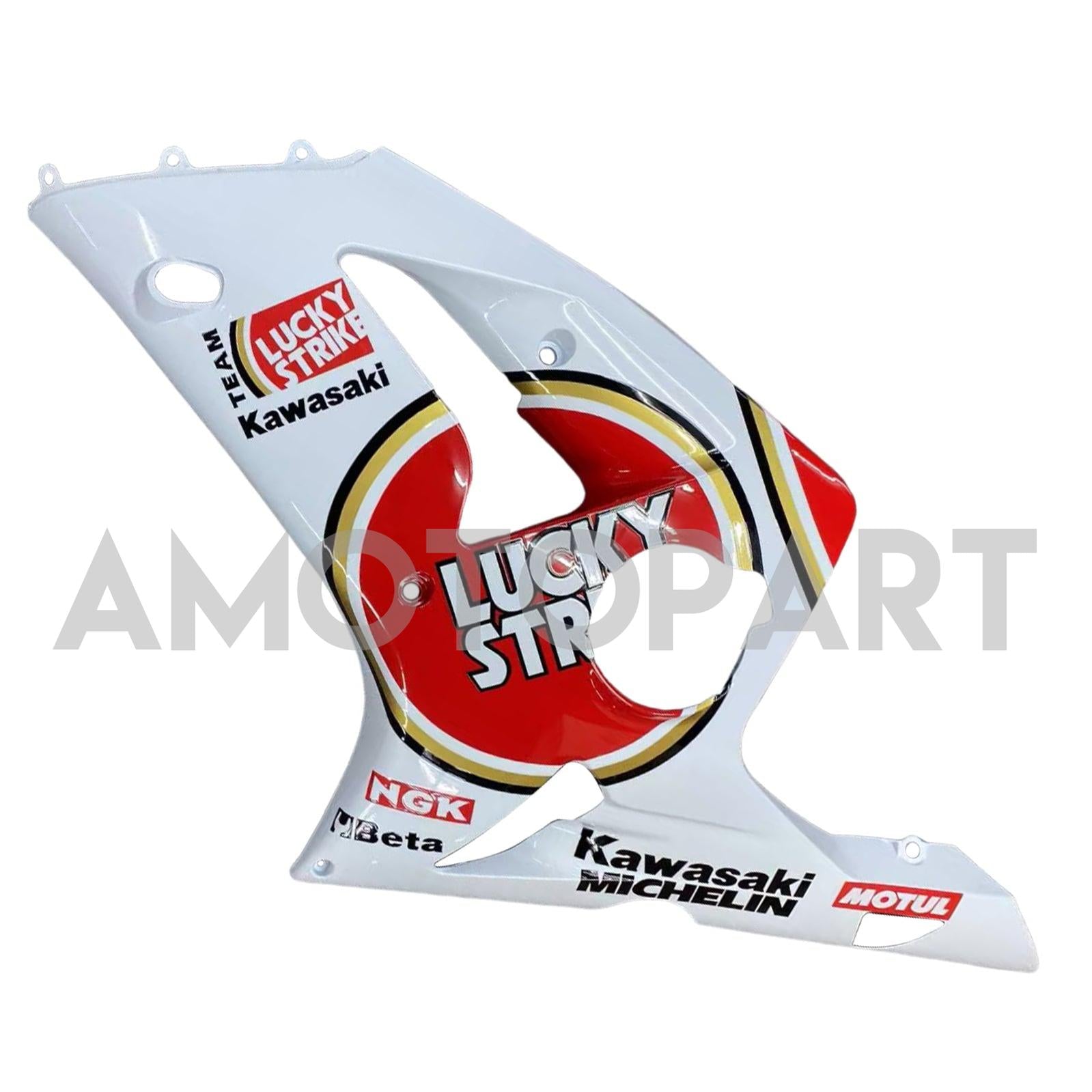 Amotopart 2003-2004 Kawasaki ZX6R Fairing Multi White&Red Kit