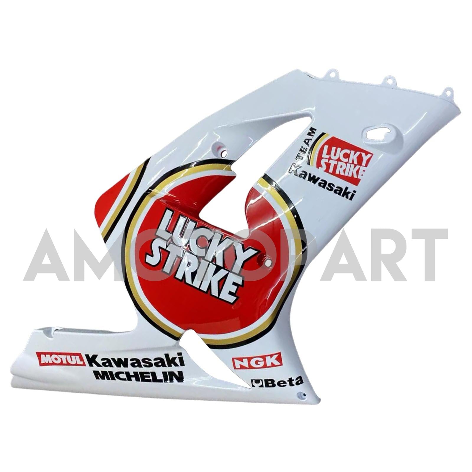 Amotopart 2003-2004 Kawasaki ZX6R Fairing Multi White&Red Kit