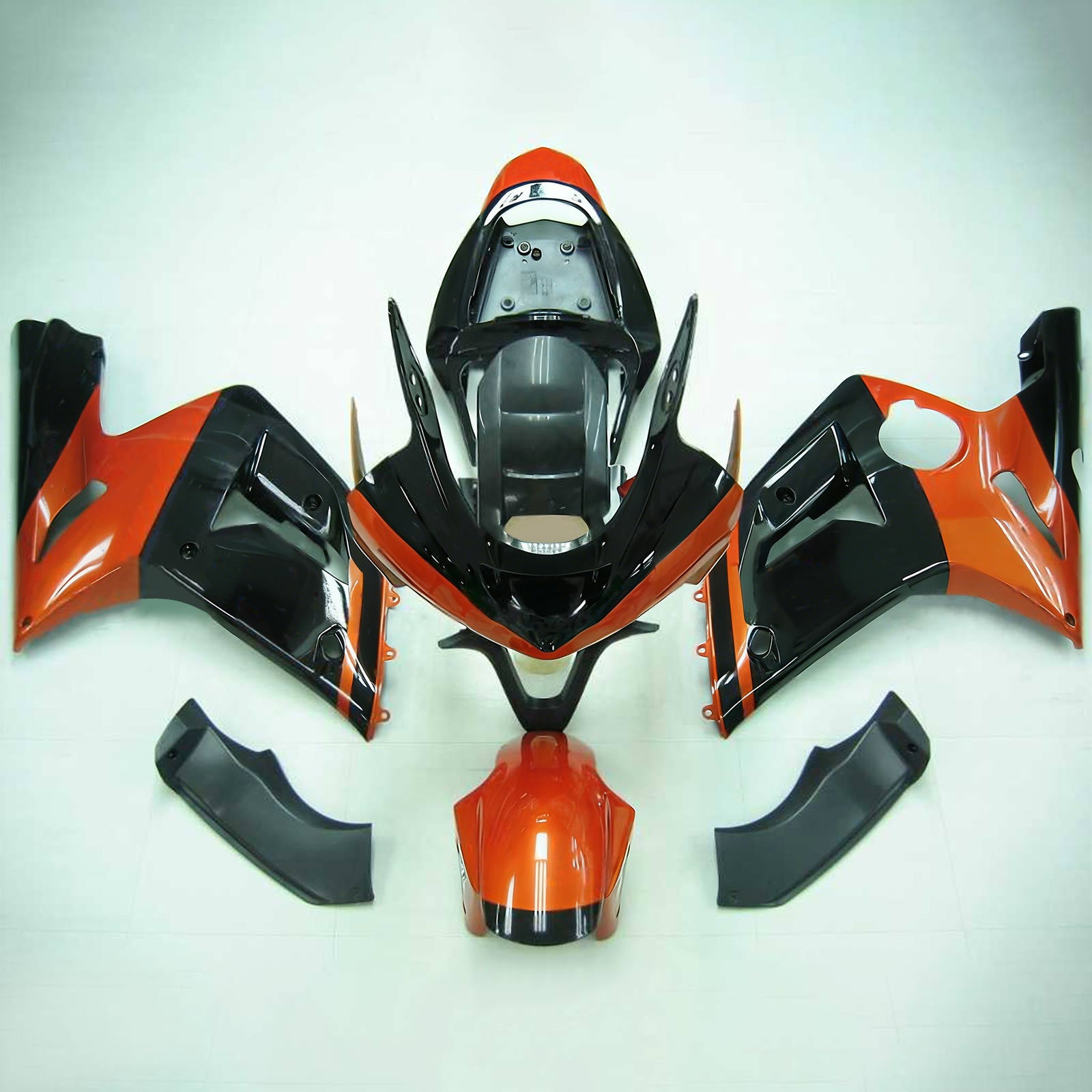 Amotopart 2003-2004 Kawasaki Zx6R 636 Black Orange Fairing Kit